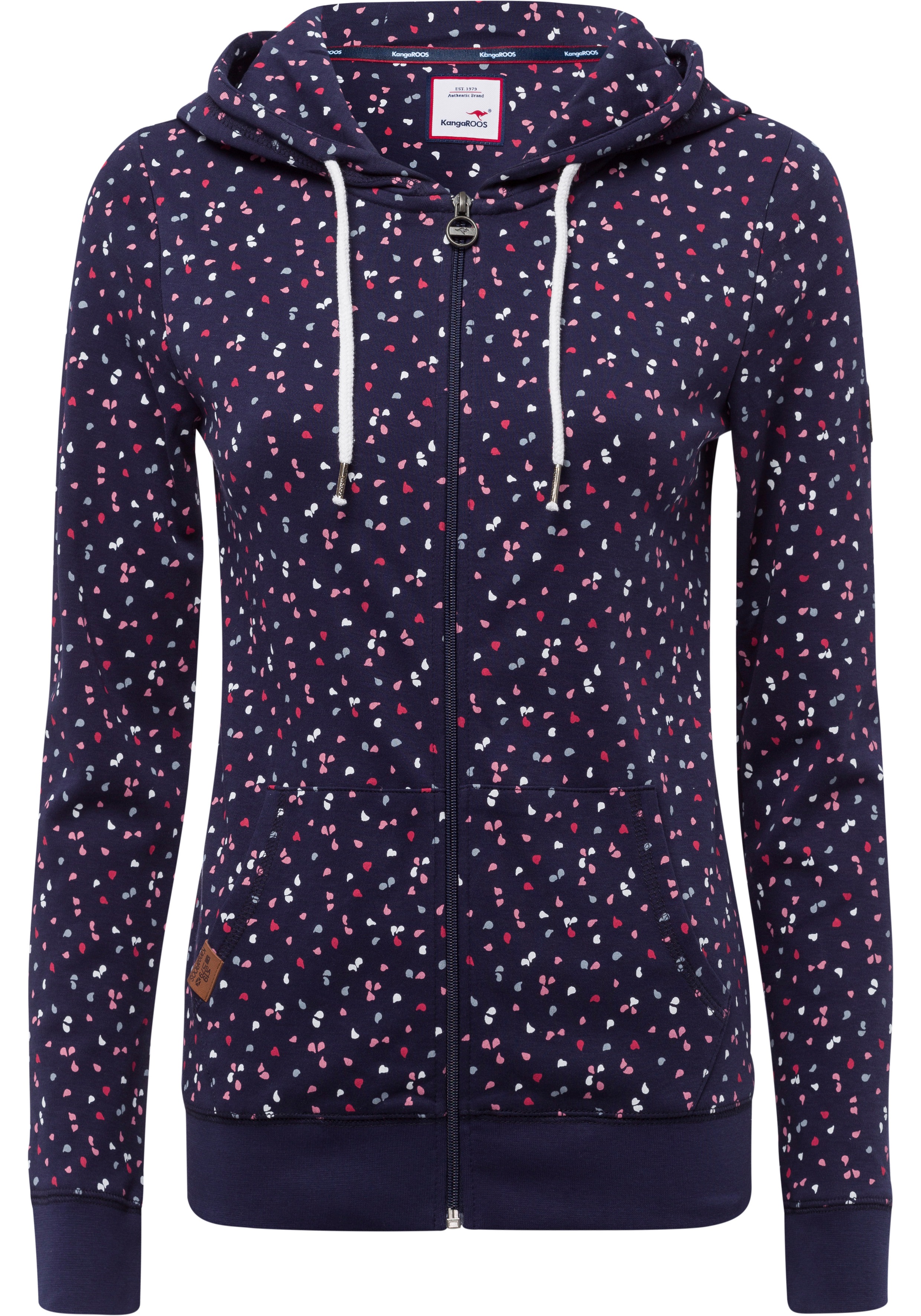 KangaROOS Kapuzensweatjacke mit sportlichem Minimal-Print Damen Sweatjacken