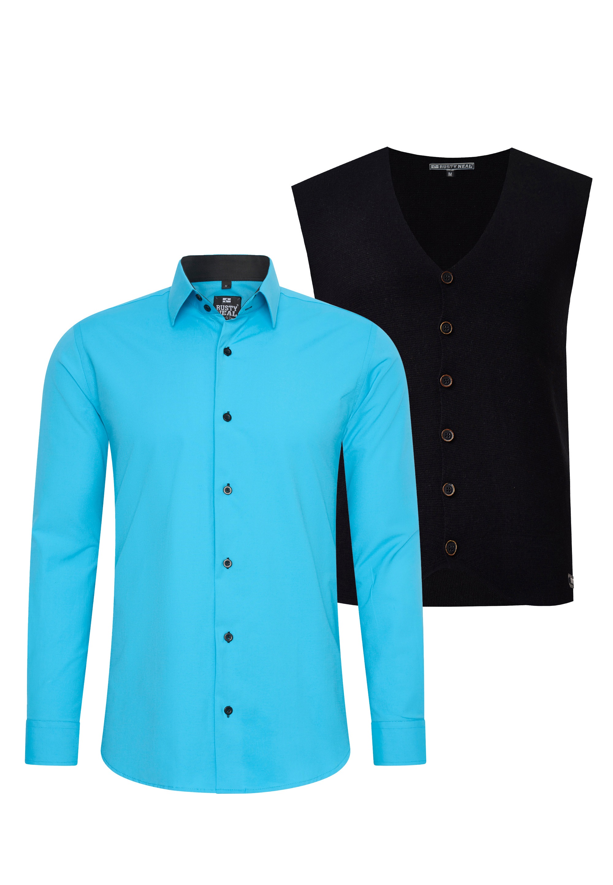 Rusty Neal Long Sleeve Shirt Blue Size S 2