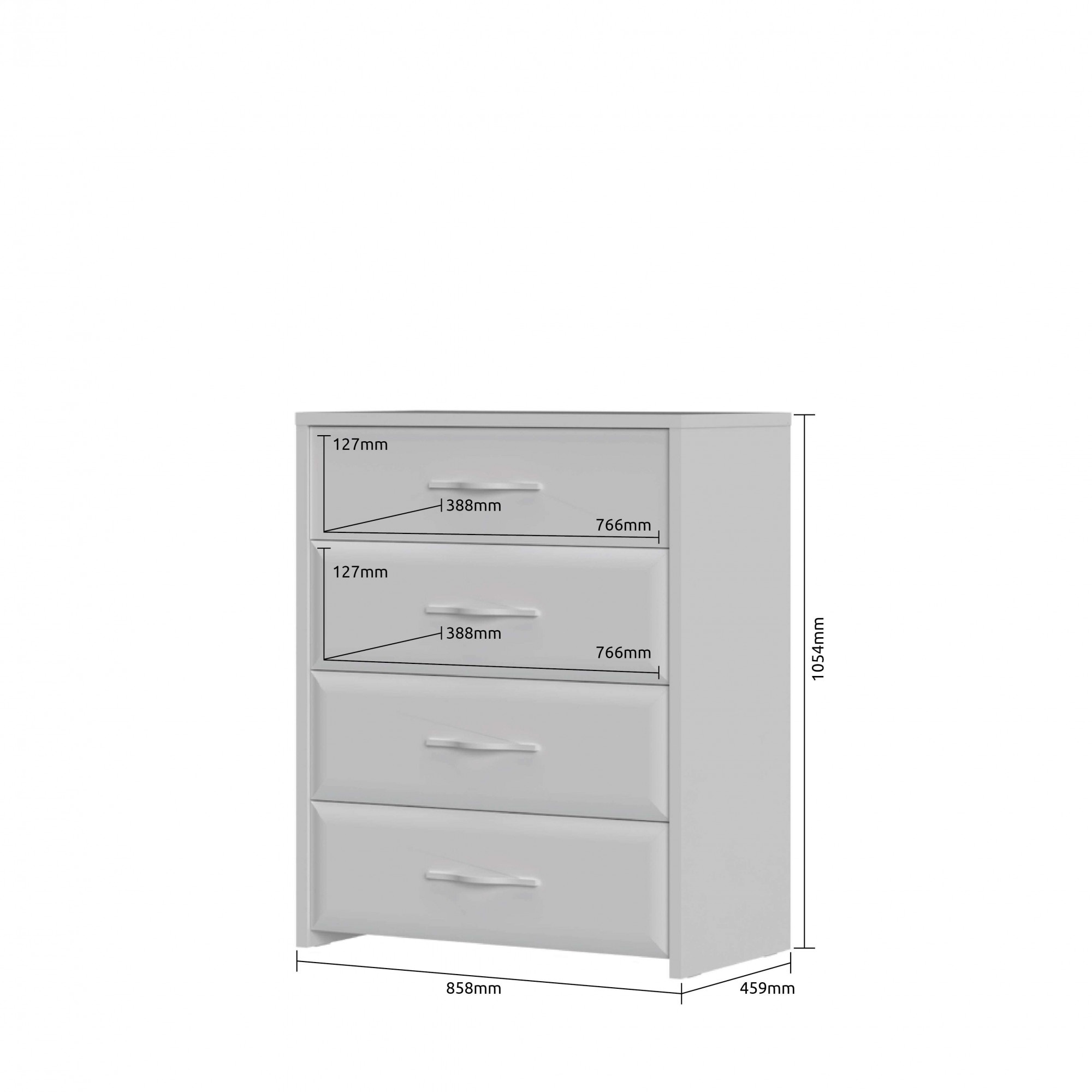 Home affaire Schubkastenkommode »Gala, melaminbeschichtet,1 Schublade beige hochglänzend UV lackiert«, (Soft-Close Funktion, Maße: B/T/H 86/46/105cm), mit 4 Schubladen, klassische Rahmenoptik, FSC-zertifiziert