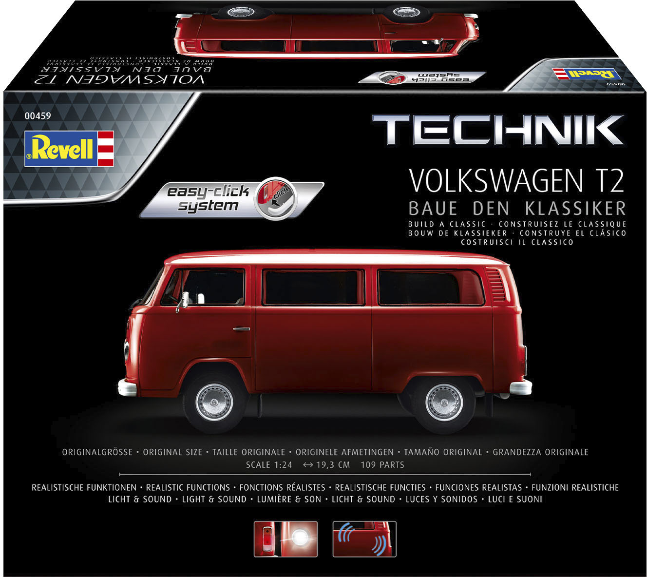 Modellbausatz »Volkswagen VW T2 Bus (Bulli)«, 1:24, mit Licht und Sound