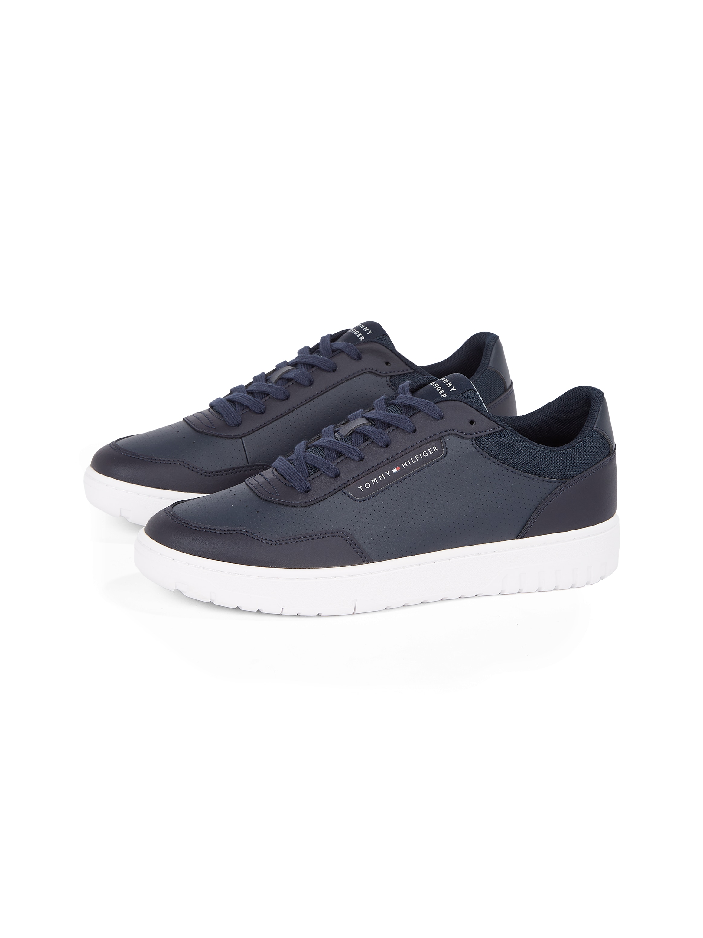 Tommy Hilfiger Plateausneaker "TH BASKET CORE LTH PINPERF", Freizeitschuh, günstig online kaufen