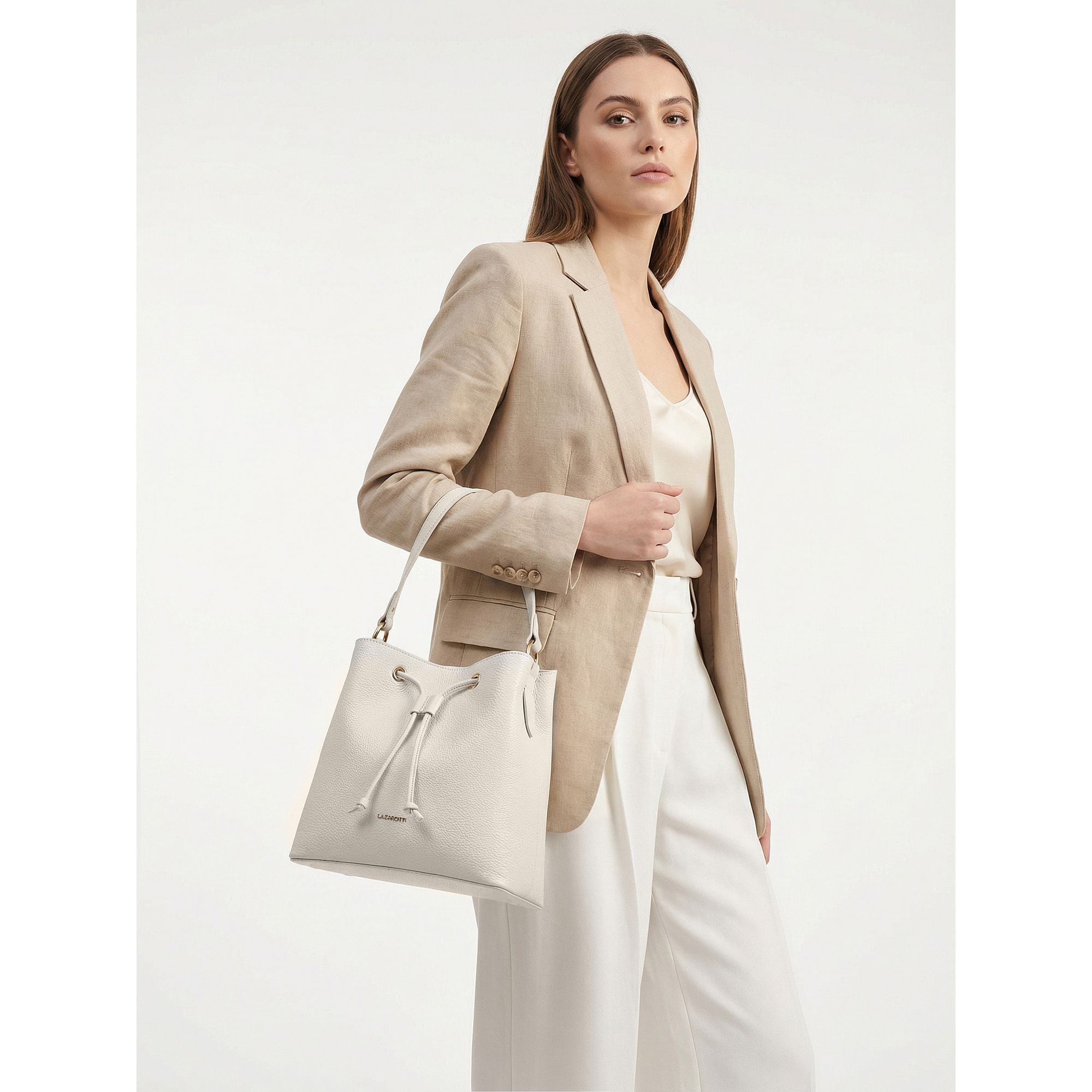 Lazarotti Beuteltasche »Bologna Leather Crossbody Beuteltasche Leder 25 cm«