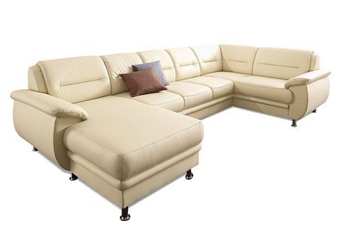 sit&more Wohnlandschaft "Mailand U-Form, B: 312 cm, XXL-Couch mit Komfortpolsterung" mit Schlaffunktion, Liegefl. 122x247 cm, diverse Lederqualitäten