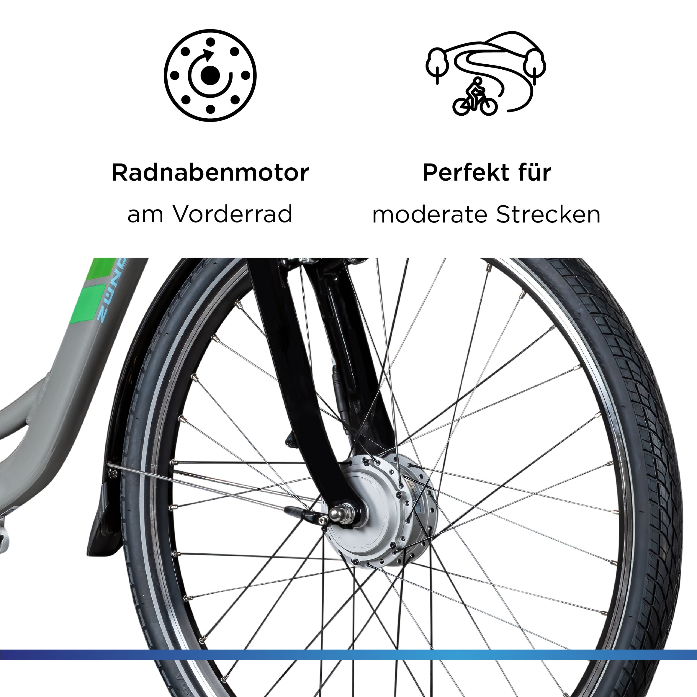 Zündapp E-Bike »Z502«, 7 Gang, Frontmotor 250 W