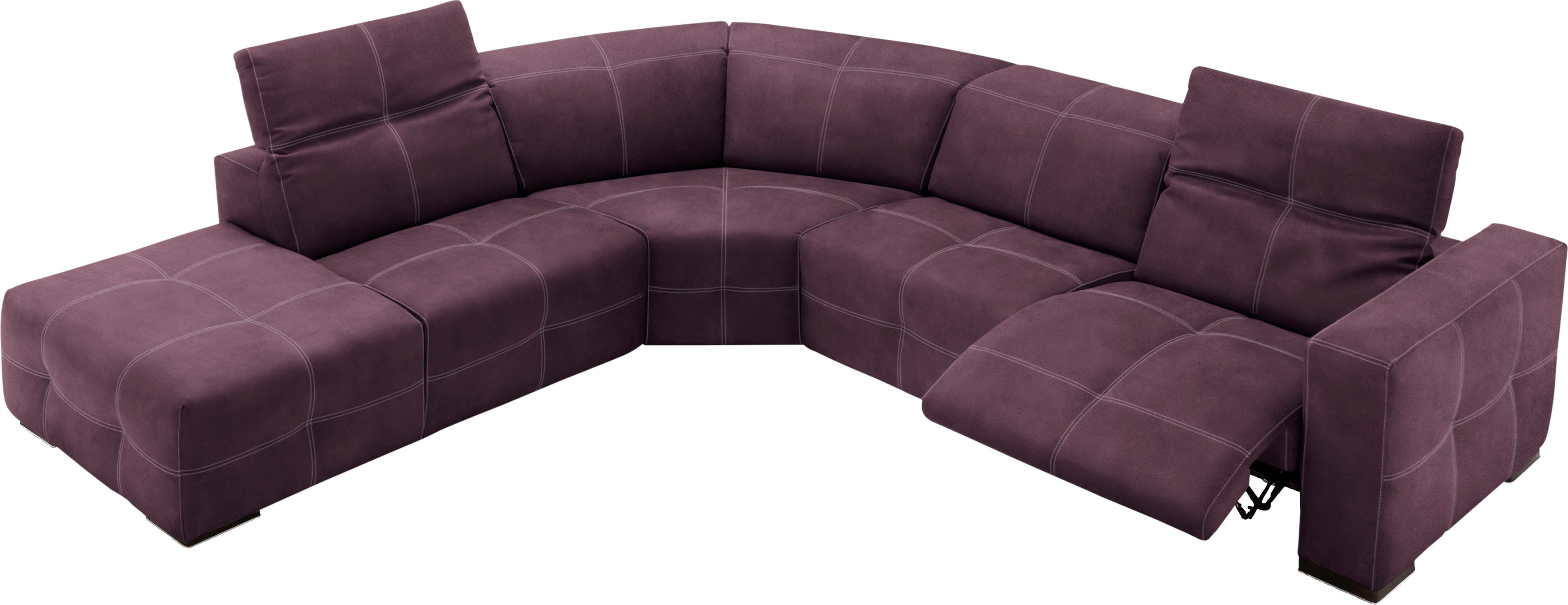Egoitaliano Ecksofa "Sauvanne, Designsofa der Extraklasse, elegant und bequem, L-Form" wahlweise mit elektrischer Relaxfunktion, Kopfteilverstellung