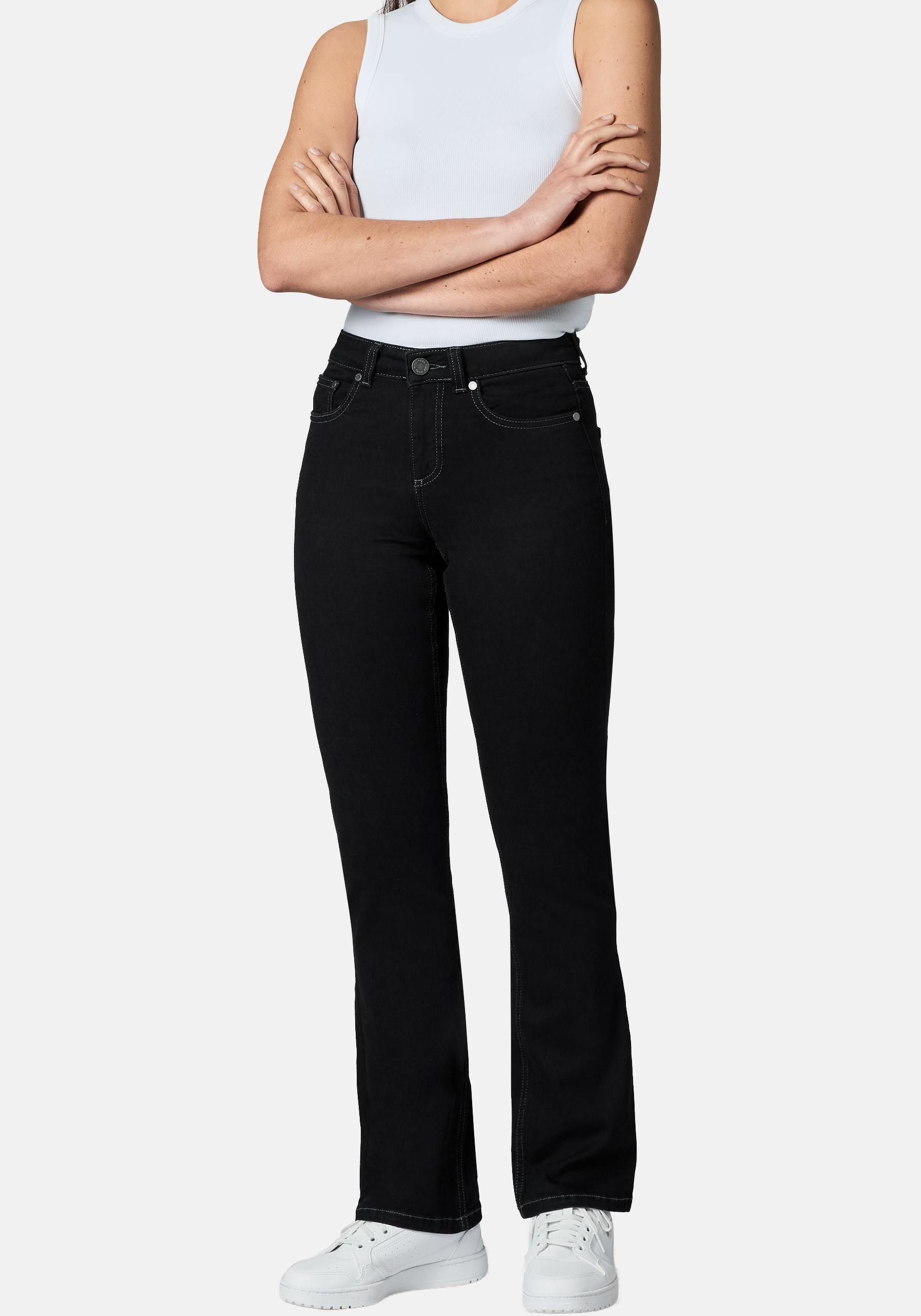 PEAK TIME 5-Pocket-Jeans »Zenita« Damen Bootcut Jeans mit Logoprägung