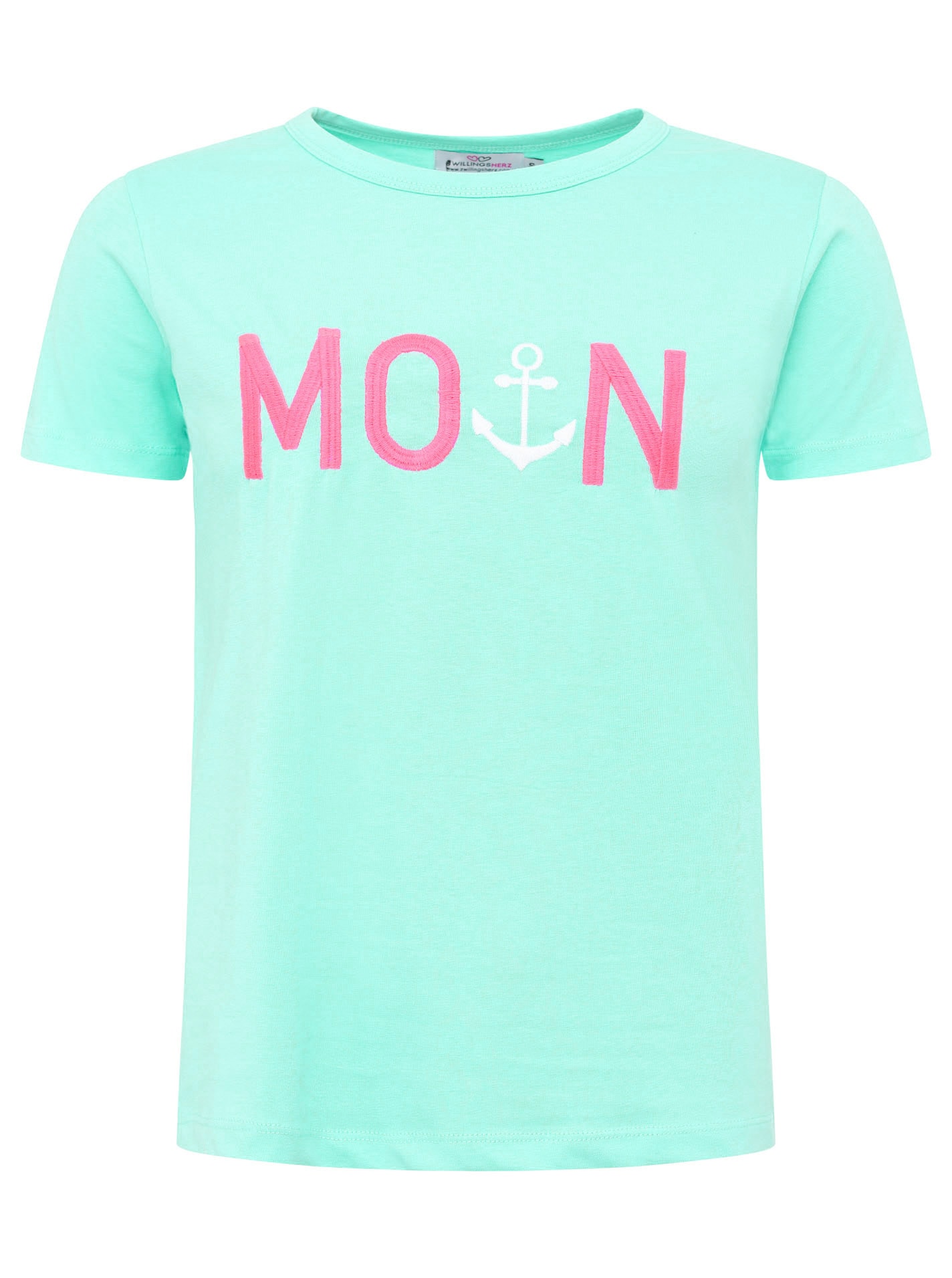 Zwillingsherz T-Shirt »"MoinZH"«, Kurzarm, Rundhalsausschnitt, Stickerei, Baumwollmischung