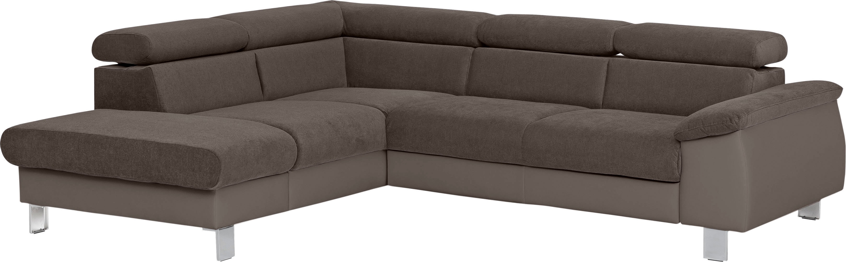 COTTA Ecksofa "Komaris L-Form, B: 249 cm" mit Kopfteilverstellung, optional Schlaffunktion, Bettkasten & Licht