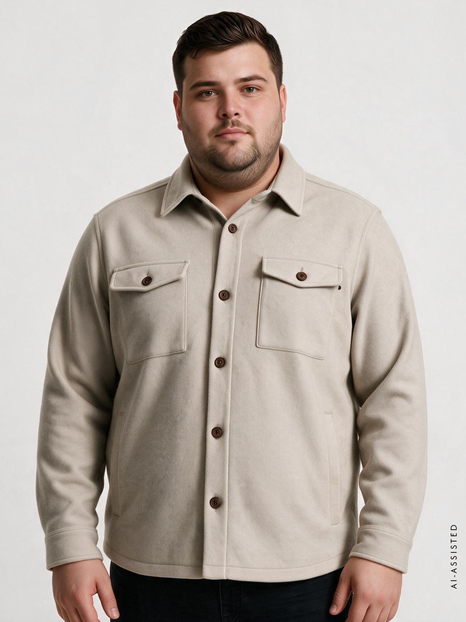 LERROS Hemdjacke "Robuste und pflegeleichte Hemdjacke in großen Größen" ohne Kapuze