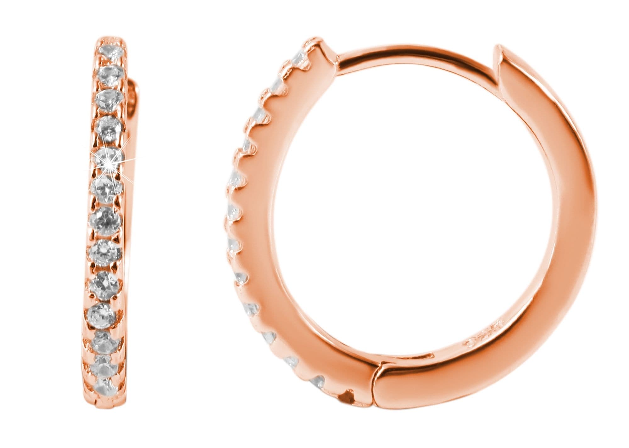 Adelia´s Klappcreolen »Damen Ohrringe – Klappcreole aus 925 Silber mit Zirkonia« Ideal als Geschenk für besondere Anlässe