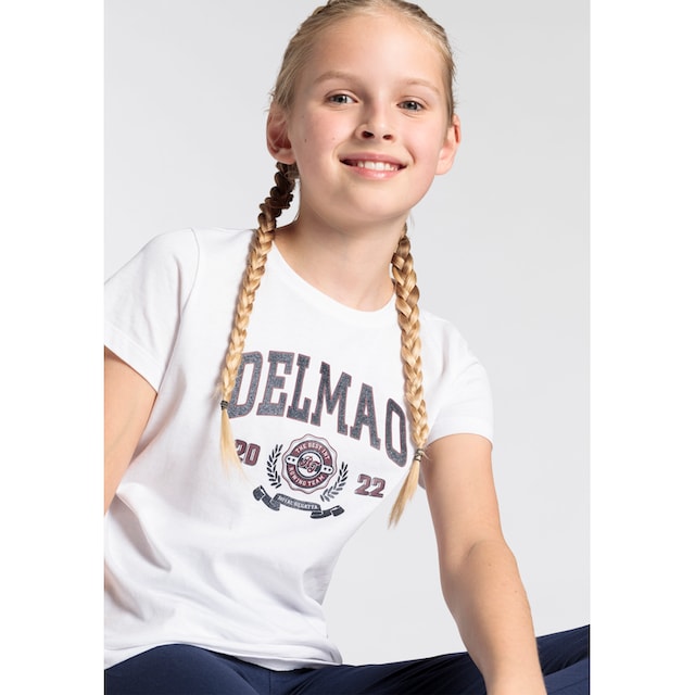 DELMAO T-Shirt »für Mädchen«, mit großem Delmao-Glitzer-Print online kaufen  | BAUR