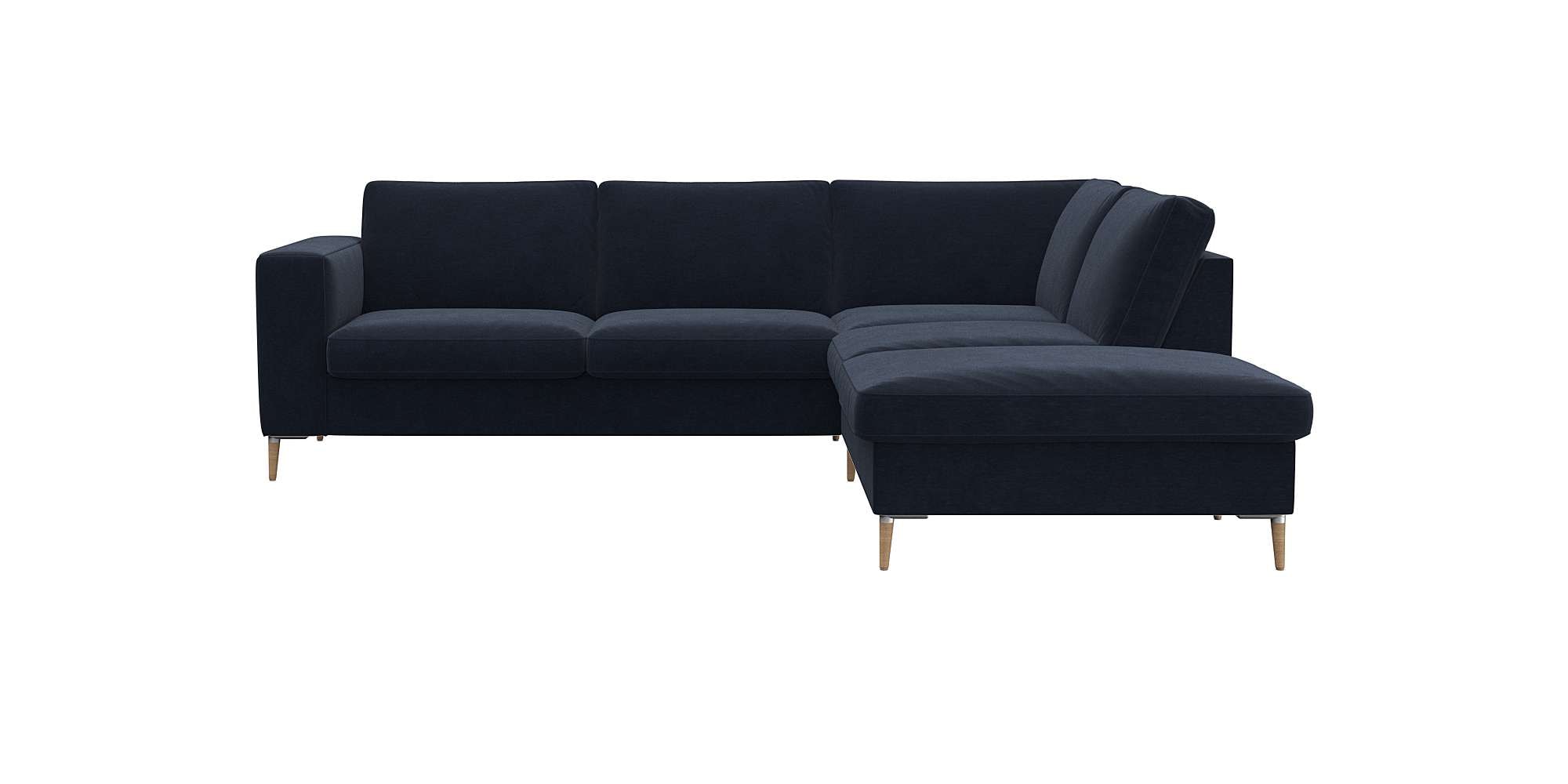 FLEXLUX Ecksofa "Fiore, L-Form" breite Armlehnen, Füße Alu/Eiche, B/T 241/2 günstig online kaufen