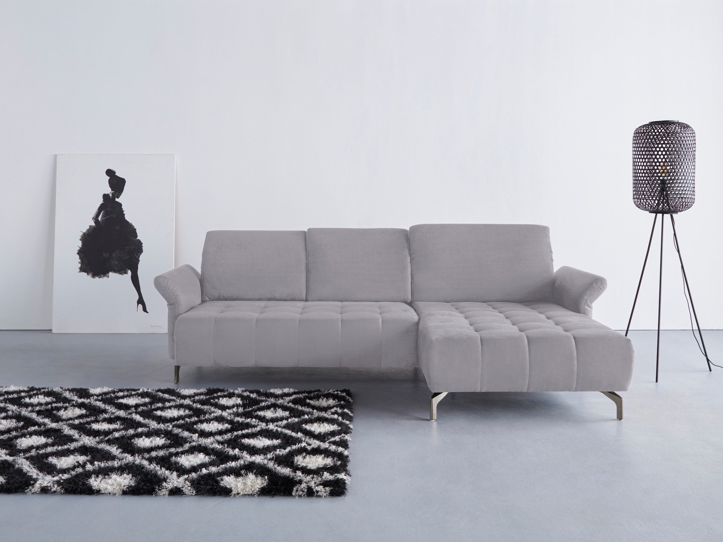 OTTO home Ecksofa "Fresh L-Form" Federkern, wahlweise Kopfteilverstellung und motorischer Vorziehsitz