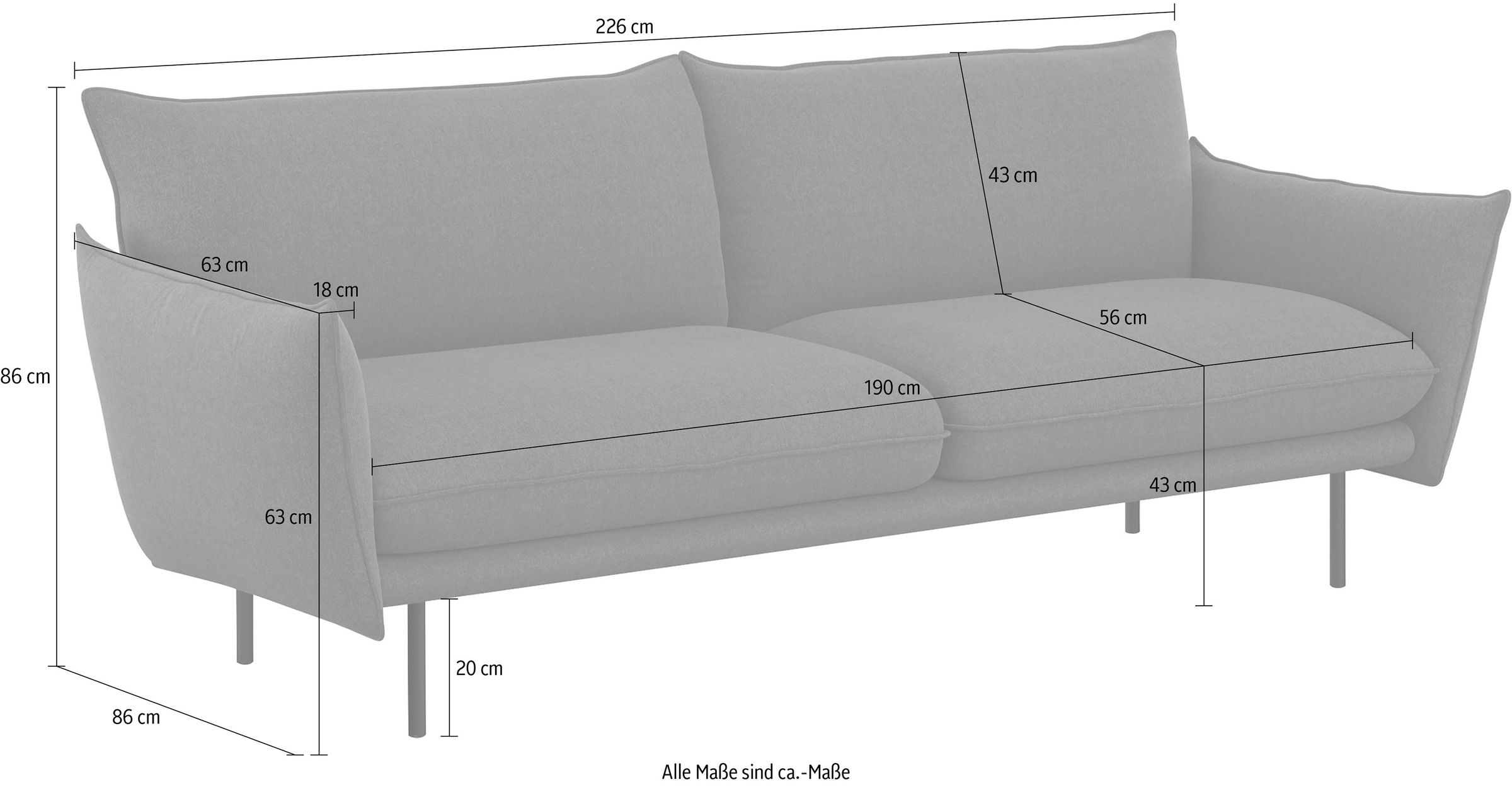 andas 3-Sitzer »Stine«, Besonderes Design durch Kissenoptik und Keder, by Morten Georgsen