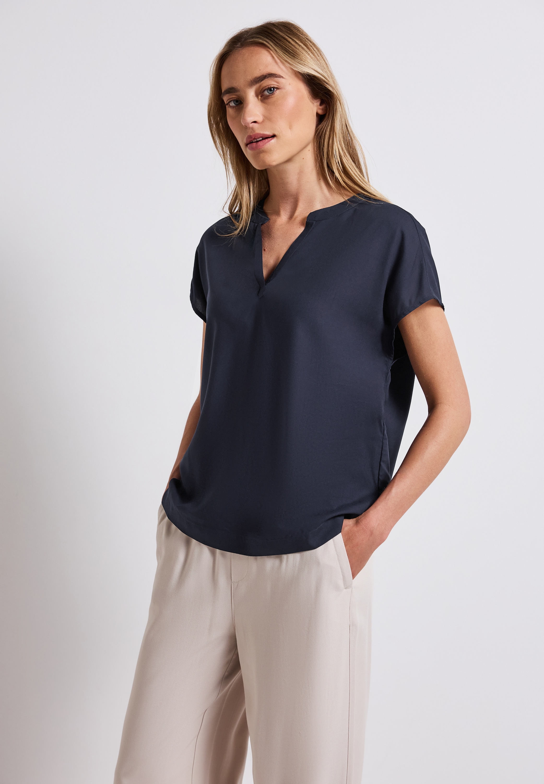 STREET ONE Kurzarmbluse, aus softer Viskose günstig online kaufen