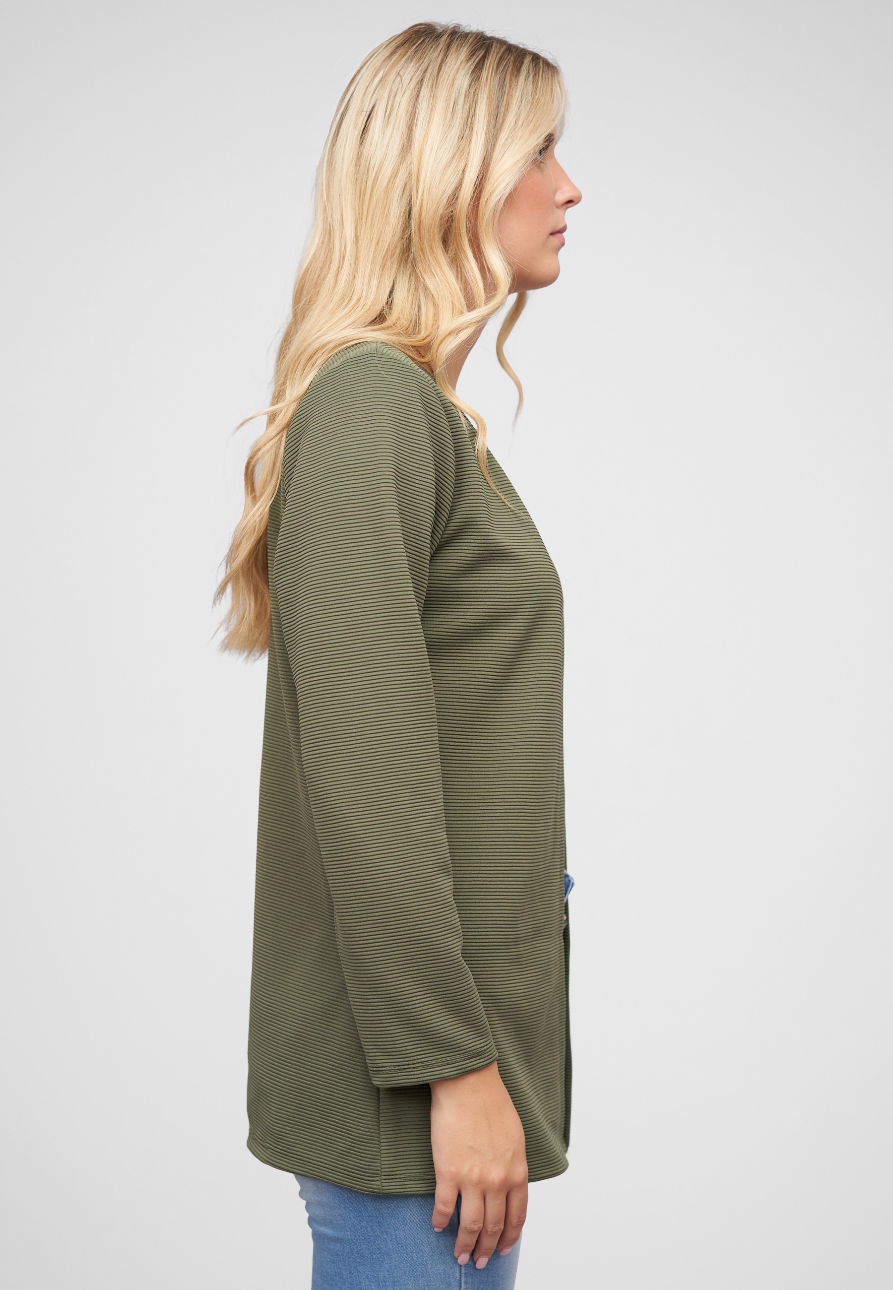 CLOUD 5IVE Strickjacke »CLOUD 5IVE Strickjacke offener ribbed Cardigan« 1 Stk.
