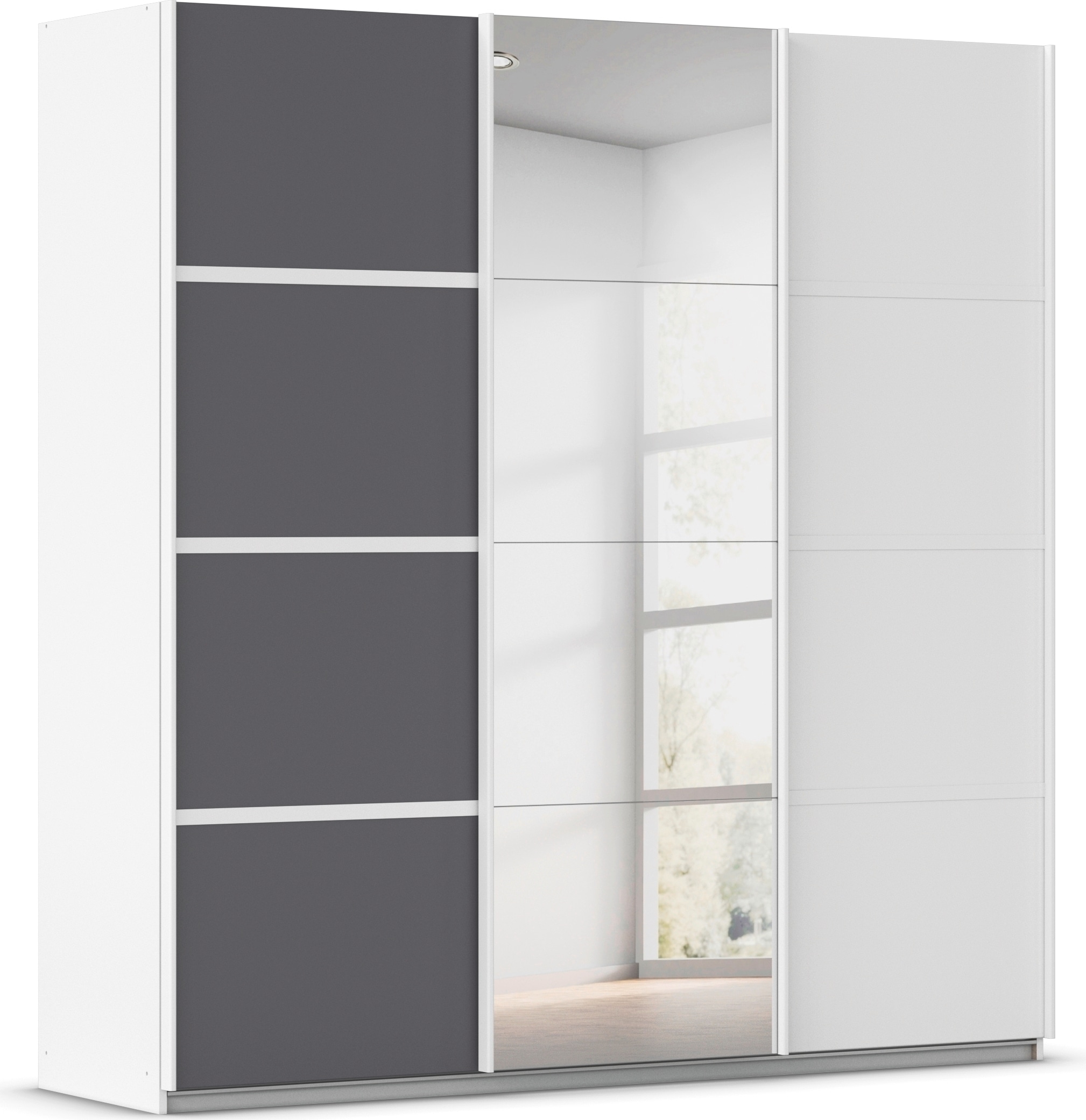 OTTO home Kleiderschrank "Mehrzweckschrank Aktenschrank Möbel Mietswohnung Schlafzimmer AVOLA" 3 verschiedene Ausstattungen BASIC/CLASSIC/PREMIUM (inkl. SOFT-CLOSE), mit eleganten Zierleisten in Chrom, Schwarz oder Weiß MADE IN GERMANY