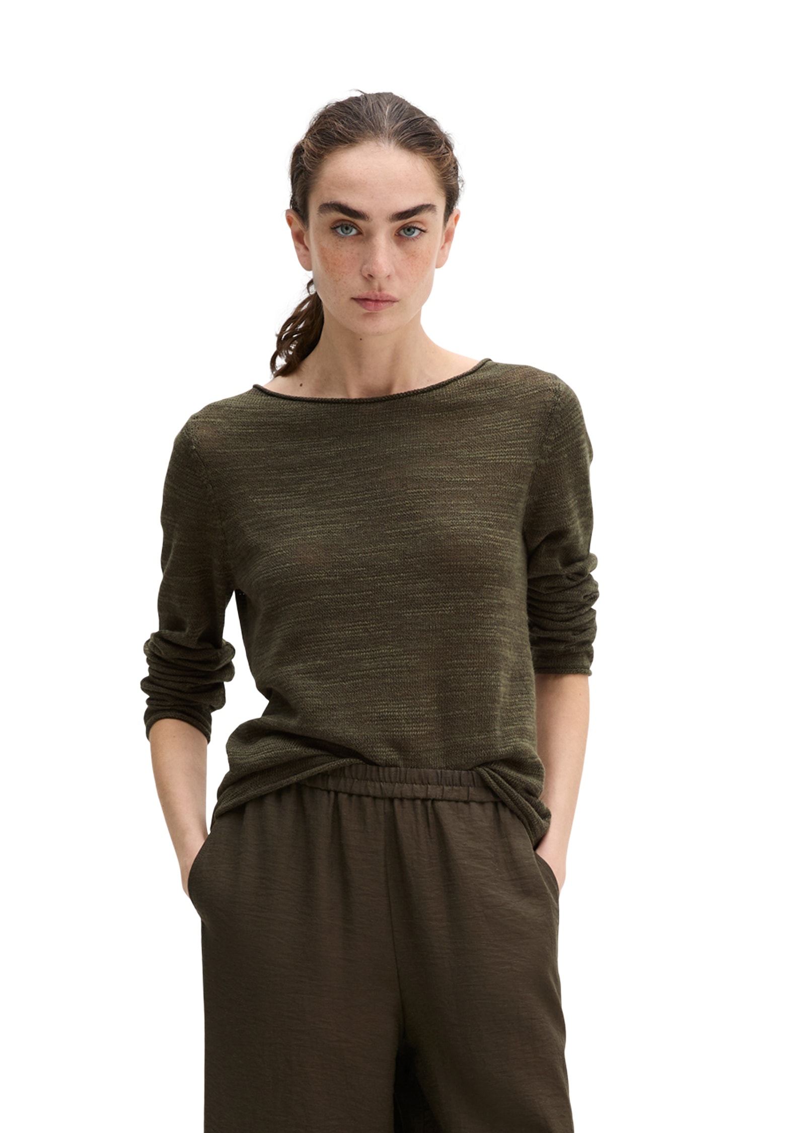 Marc OPolo Strickpullover "aus Leinen-Baumwolle-Mix"