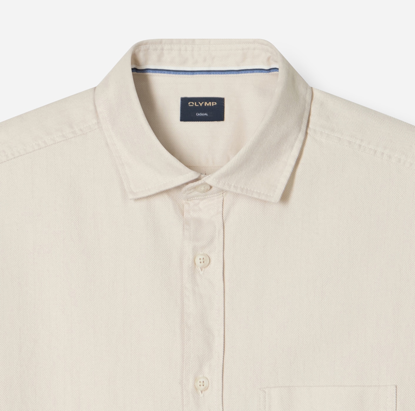 OLYMP Flanellhemd, casual, modern fit, Kentkragen, unifarben