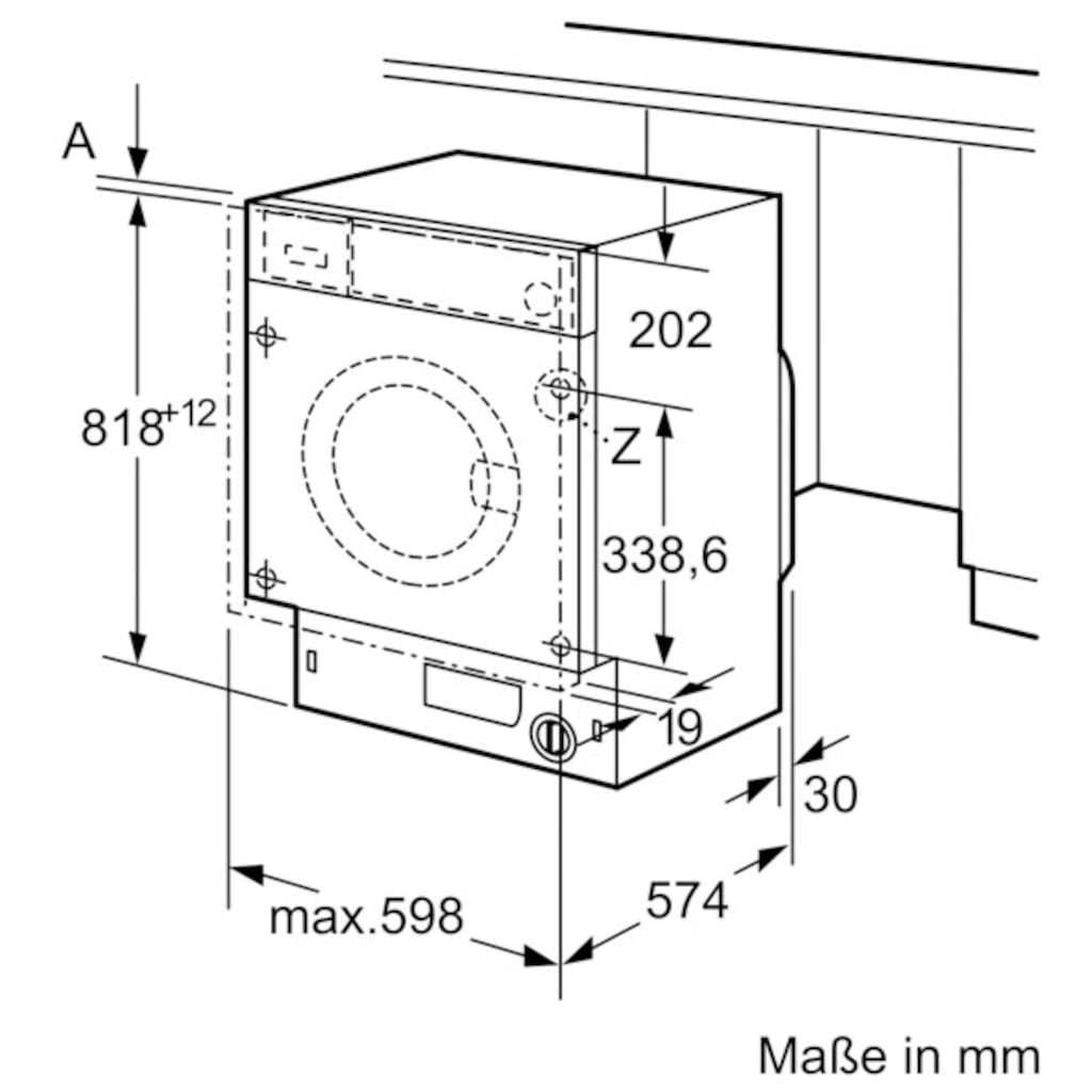 SIEMENS Einbauwaschmaschine »WI14W443«, WI14W443, 8 kg, 1400 U/min