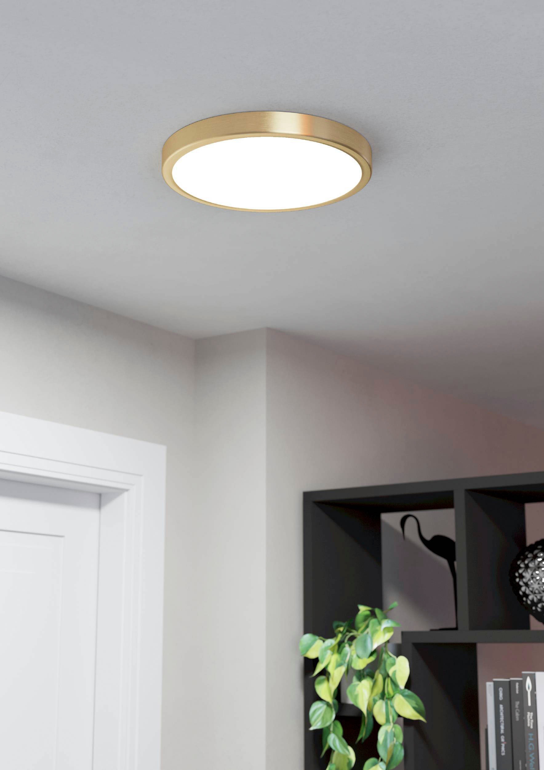 EGLO Deckenleuchte »FUEVA 5«, Leuchtmittel LED-Modul | LED fest integriert, Deckenlampe 28,5 cm, Deckenlampe in Messing aus Stahl und Kunststoff