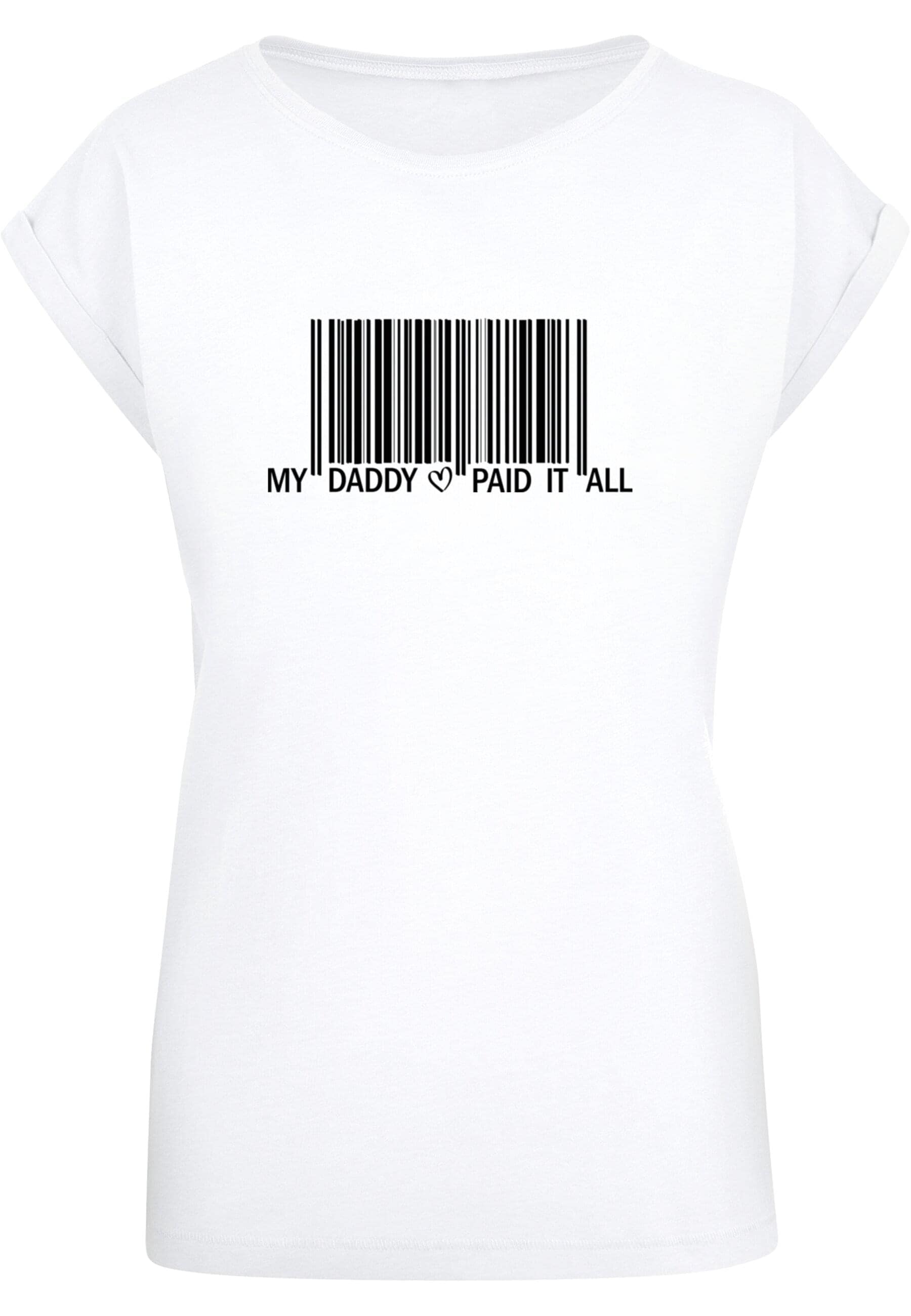 Merchcode T-Shirt "Merchcode Damen Ladies Dad Pay Barcode Extended Shoulder günstig online kaufen