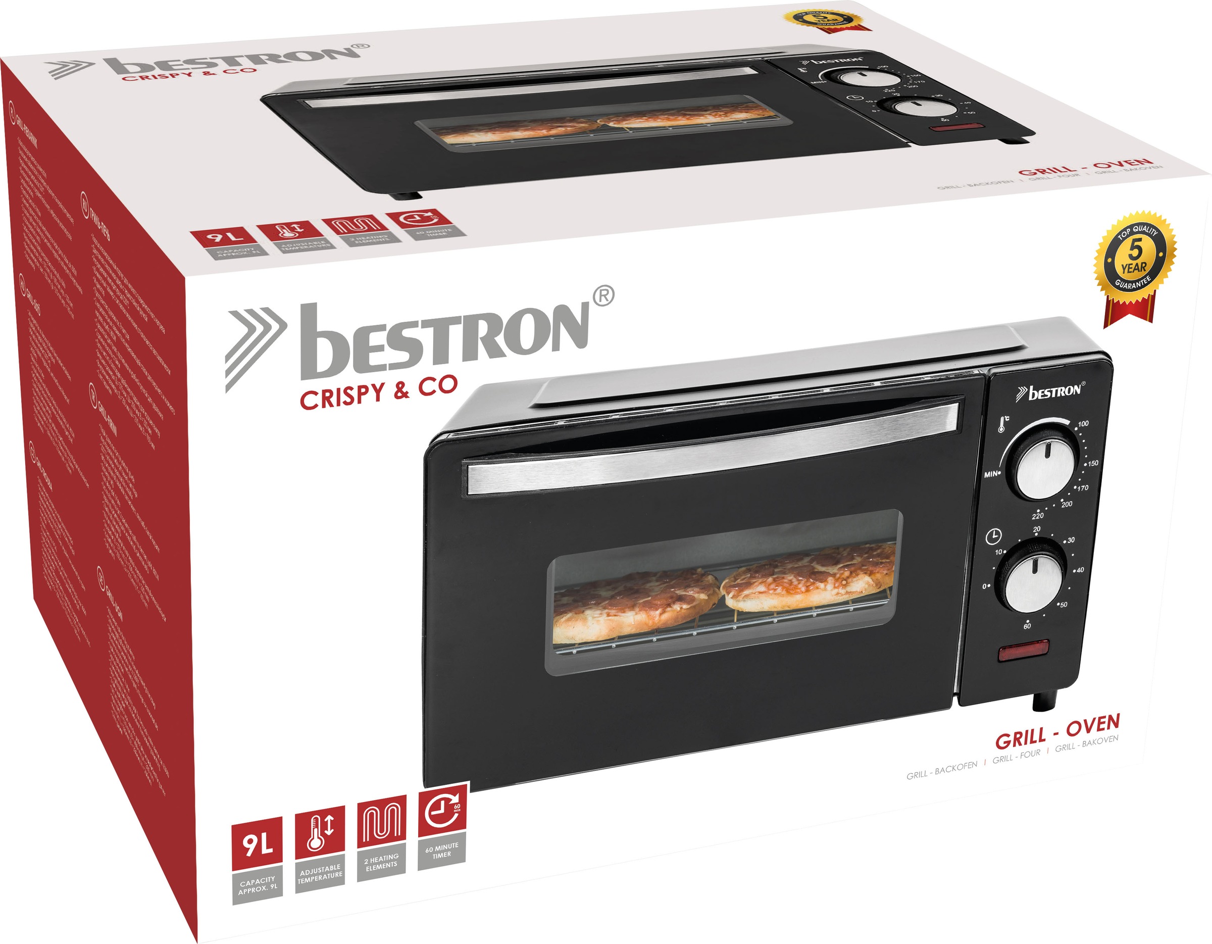 bestron Minibackofen »AOV9 kompaktes online kaufen Gerät«, | Watt, Schwarz BAUR 800