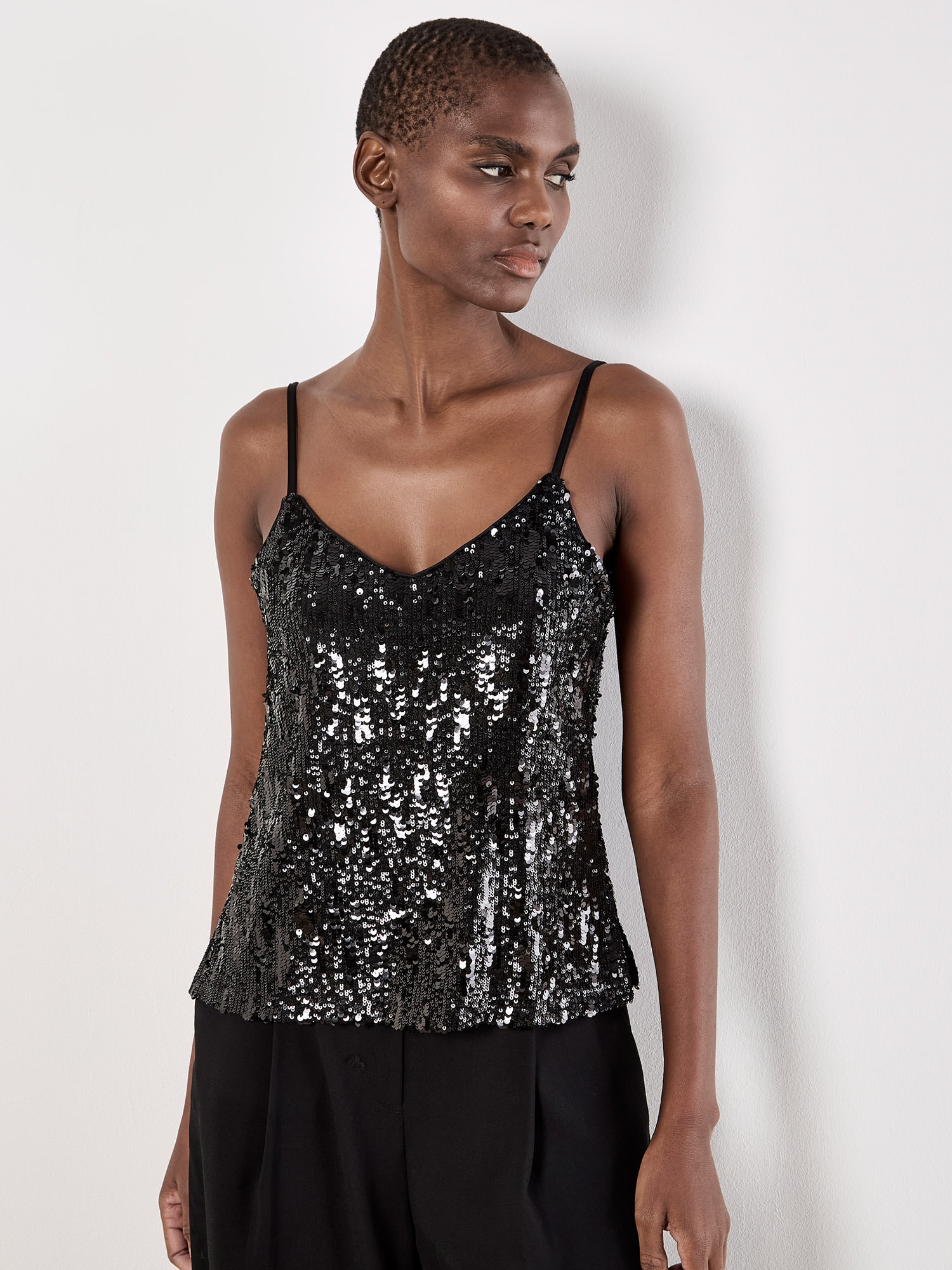Apricot Shirttop »Partytop« mit Pailletten