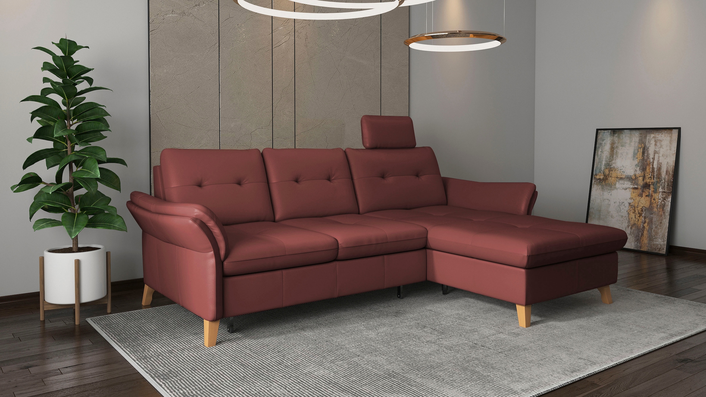 sit&more Ecksofa »Göteborg«, Sitztiefenverstellung und Federkern, wahlweise mit Bettfunktion