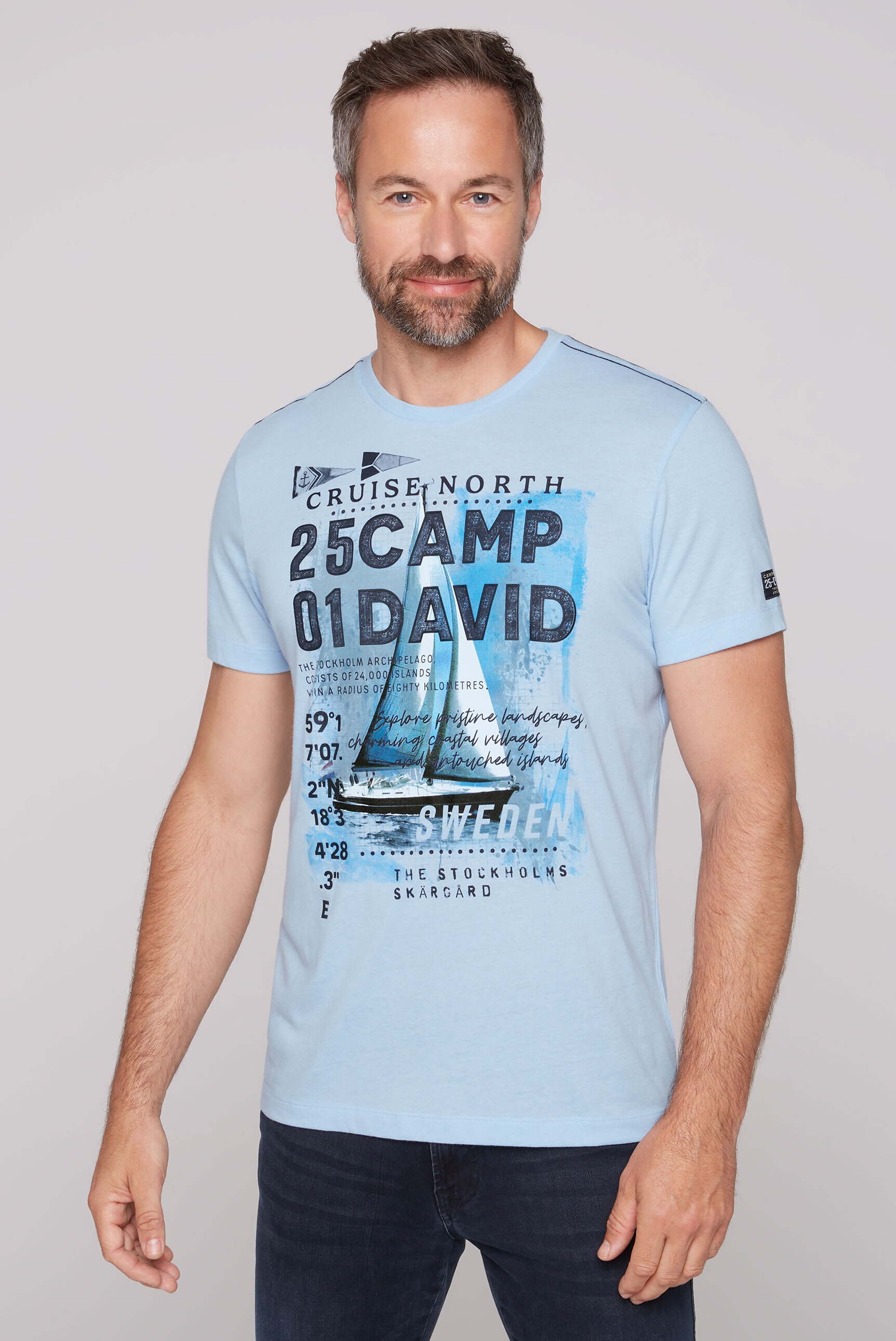 CAMP DAVID Rundhalsshirt, mit Baumwolle