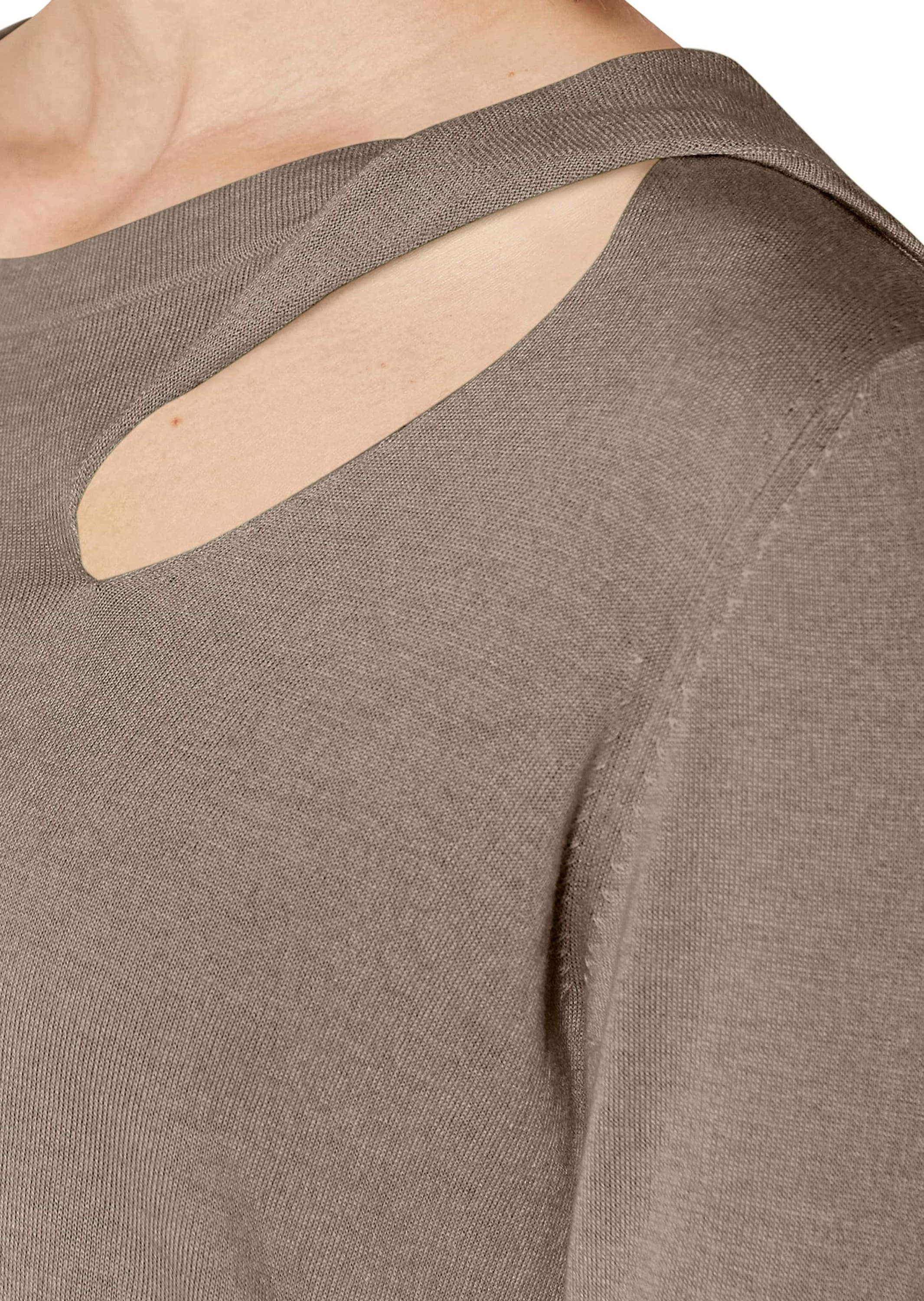 MADELEINE Longpullover »Pullover Feinstrick-Pullover mit 3/4-Ärmeln und Cut-out«
