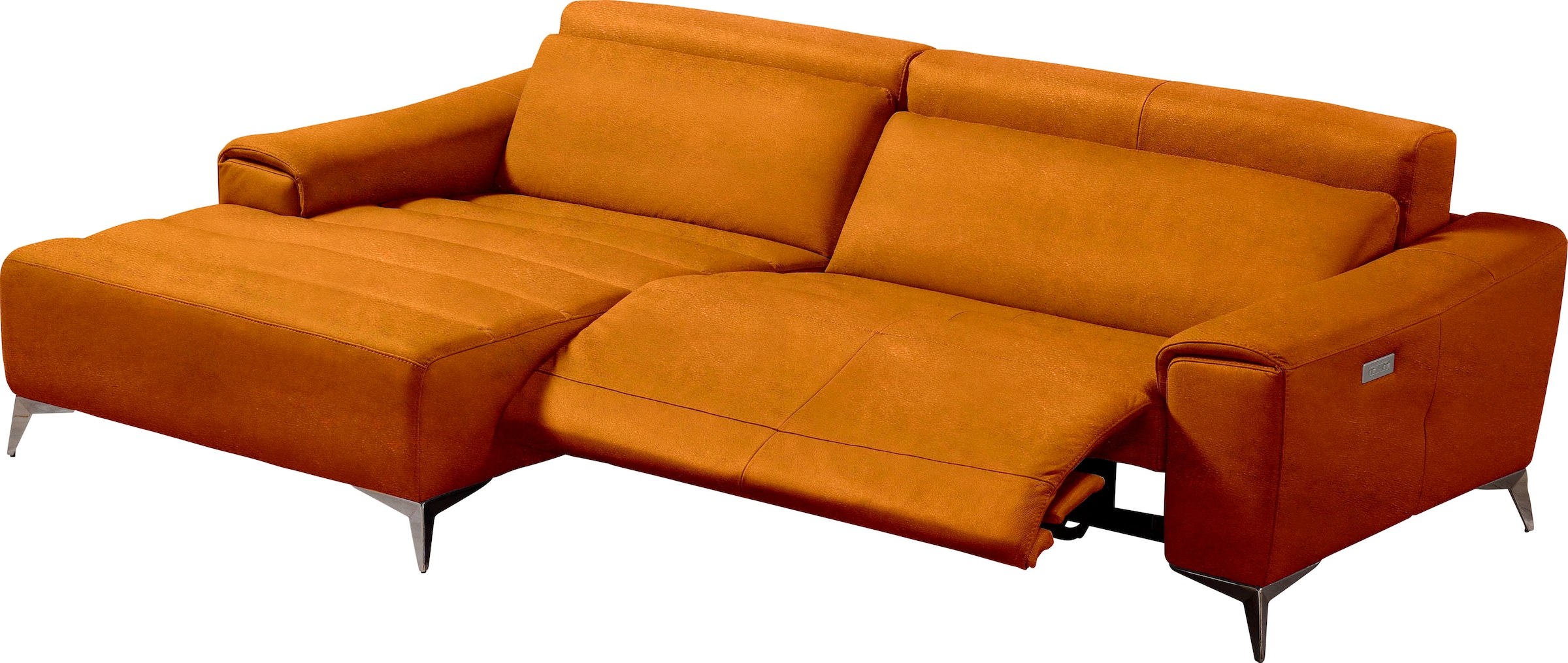 Egoitaliano Ecksofa »Suzette, Designsofa mit hohem Sitzkomfort«, mit Recamiere, inkl. 1 elektronischen Relaxfunktion, L-Form