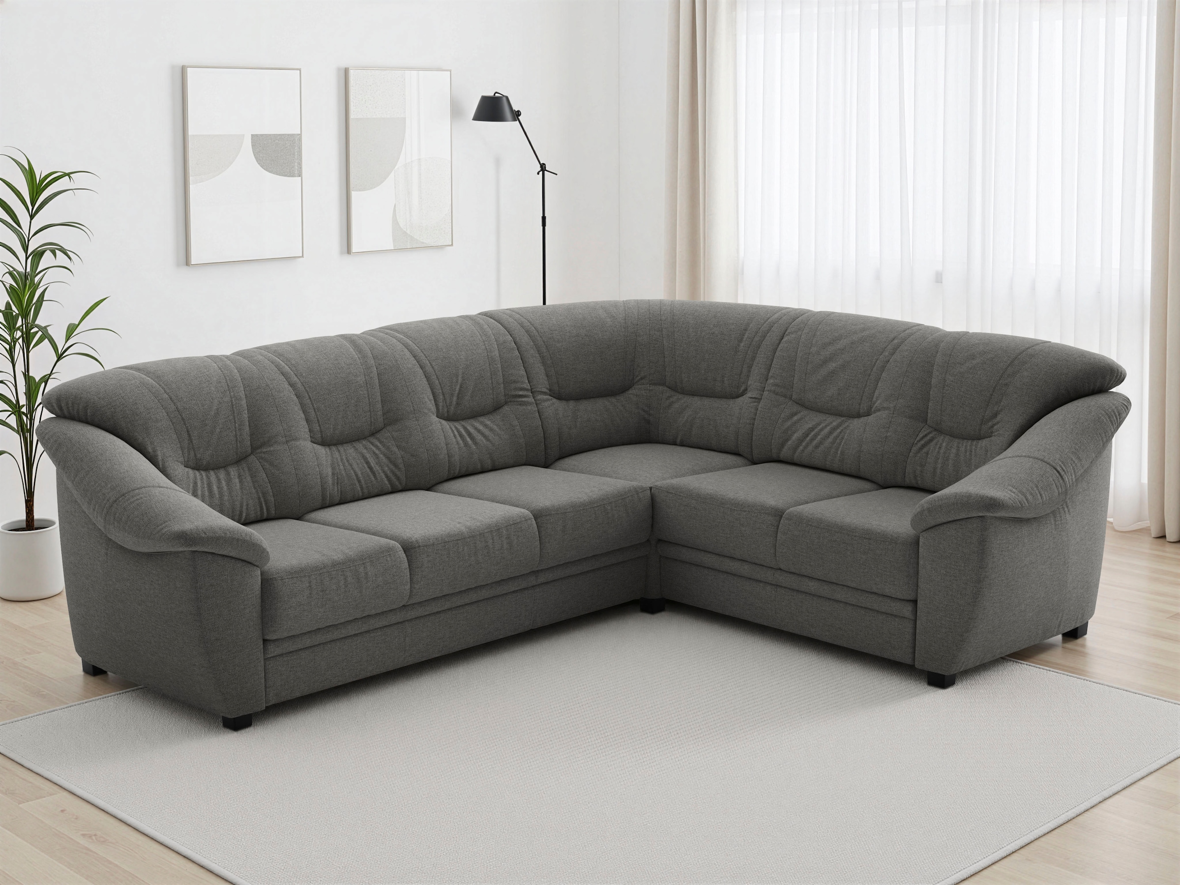 sit&more Ecksofa "Savona L-Form, B. 262 cm, Komfortsitz, Eckcouch mit Stoff- & Lederwahl" optional Schlaffunktion, Liegefl. 120x195 cm