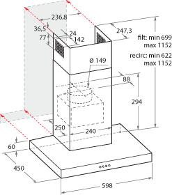 BAUKNECHT Wandhaube »DBHBS 64 BAUR | Rechnung LM cm per 60 X«