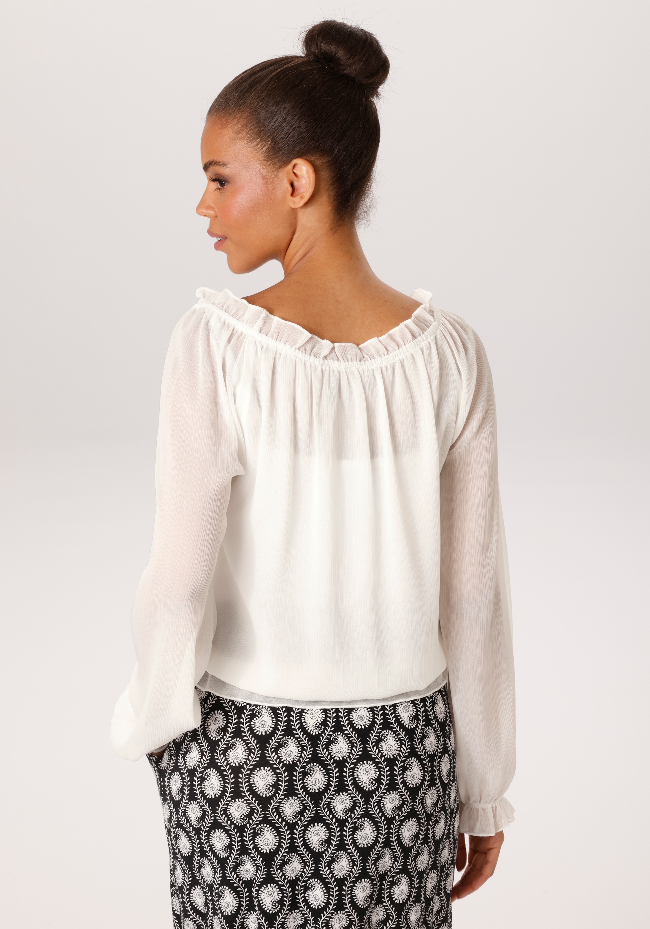 Aniston CASUAL Schlupfbluse aus strukturiertem Chiffon