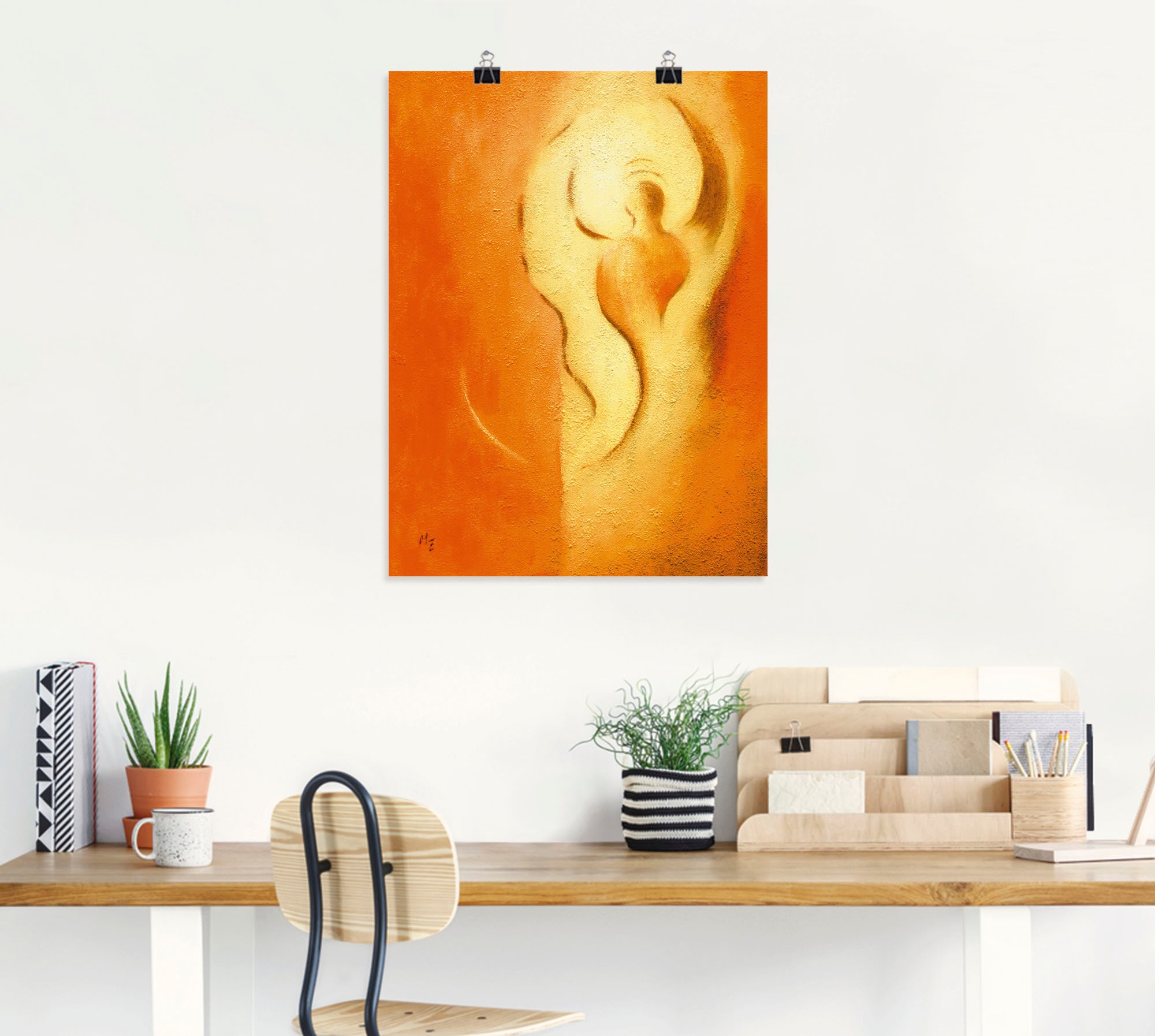 Poster ARTLAND "Engel der Freude", orange (farbe bild(er): orange), B:30cm H:40cm, Bilder, Poster, ohne Rahmen 2