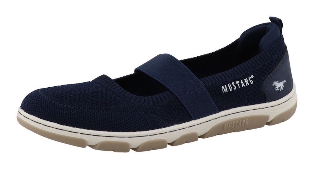 Mustang Shoes Riemchenballerina "Sue" Halbschuh, Schlupfschuh mit Gummizug-Riemen