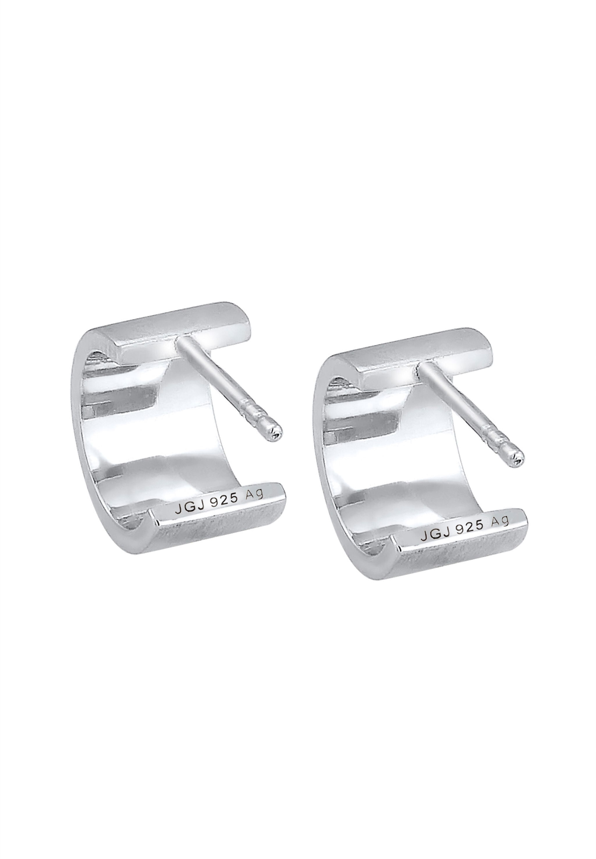 Elli Paar Creolen »Ohrstecker Halbcreolen Matt Modern 925 Sterling Silver«