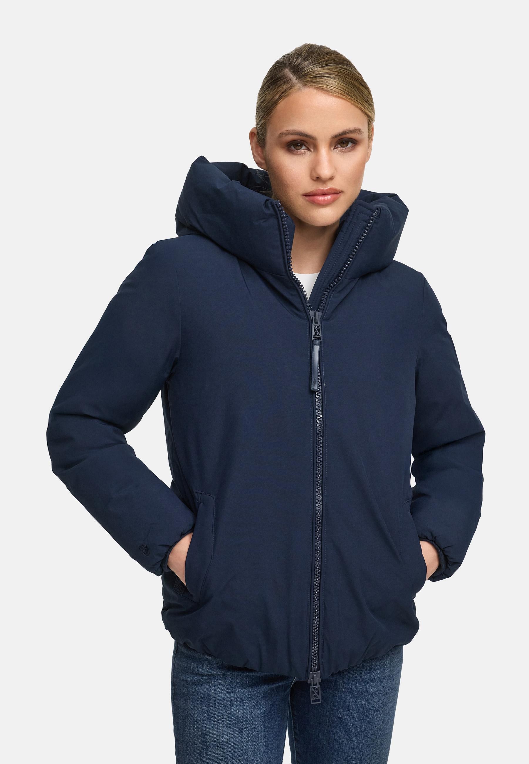 Navahoo Winterjacke »Blütenlicht 14«, mit Kapuze, Warme Damenjacke mit hohem Kragen