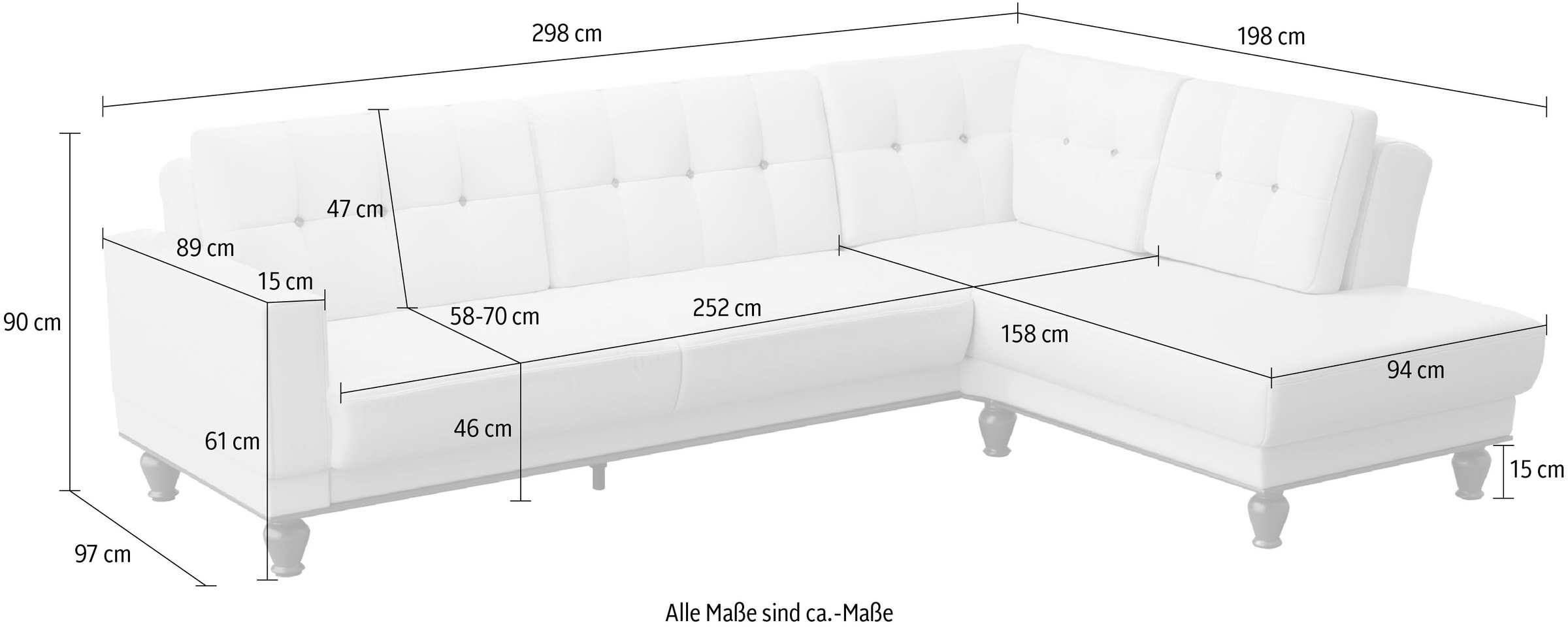 sit&more Ecksofa »Orient 5 L-Form«, mit Strass-Stein, wahlweise mit Bettfunktion und Bettkasten