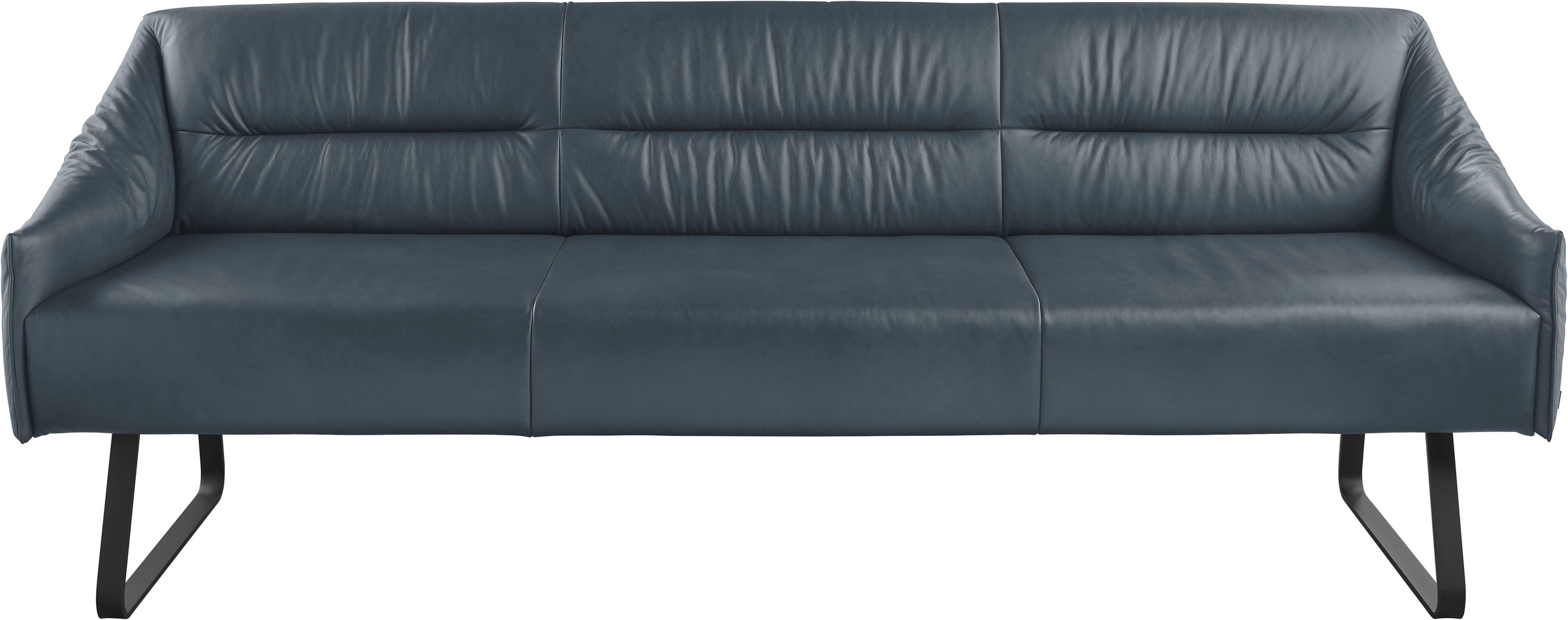 Essbank MUSTERRING "JustB SP500", blau, B:232cm H:86cm T:70cm, Sitzbänke, Essbank, Metallkufe schwarz, verschiedene Farben, Breite 220 oder 250 cm 2