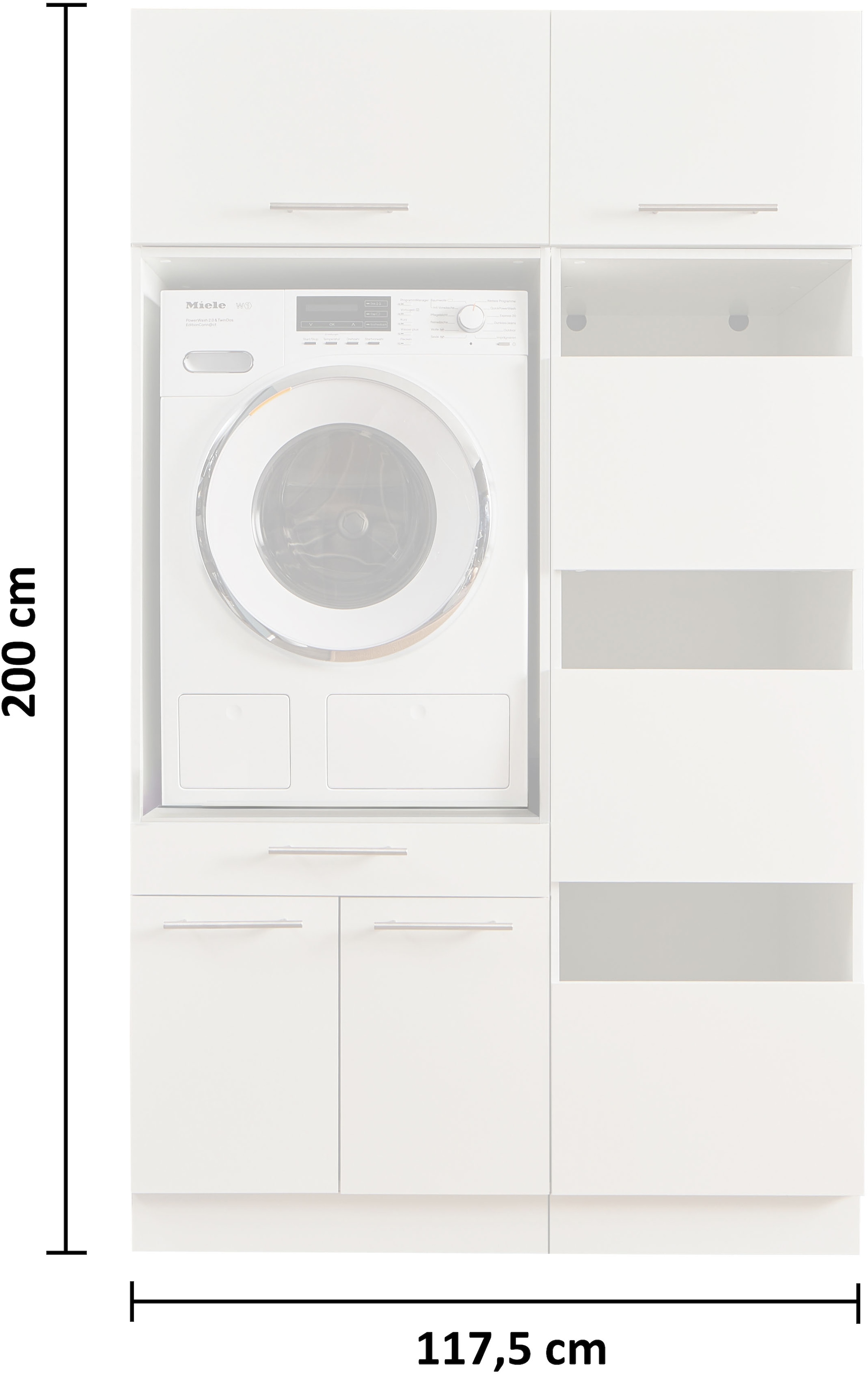 Laundreezy Mehrzweckschrank-Set »LAUNDREEZY LDSK5«, Breite 117,5 cm