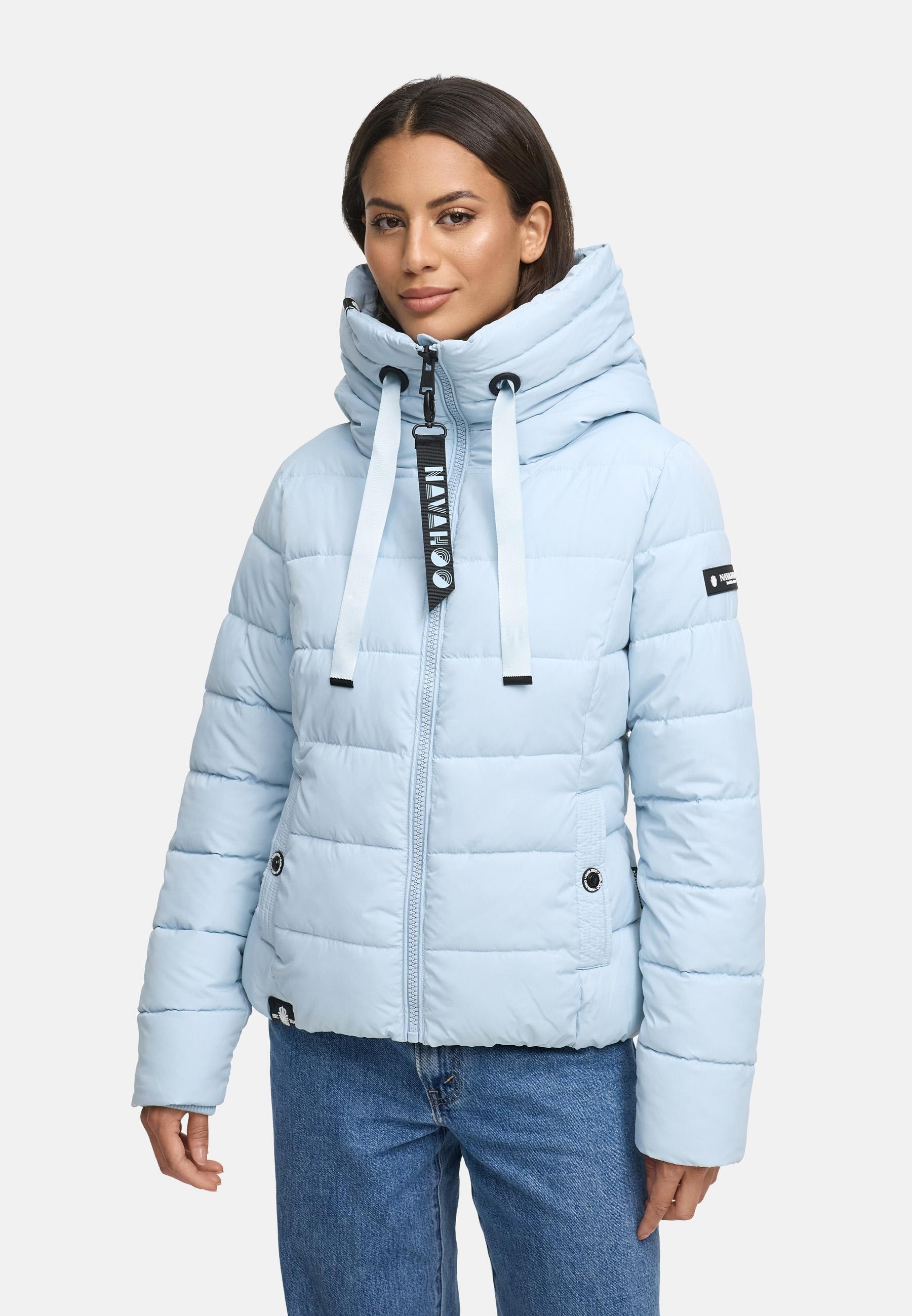 Navahoo Steppjacke »Amayaa«, mit Kapuze, stylische Damen Winterjacke mit coolen Applikationen