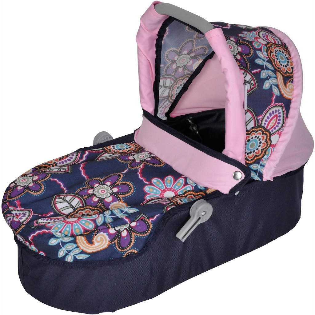 Knorrtoys® Kombi-Puppenwagen »Coco - Blau/Rosa/Blumen«, 2-in-1