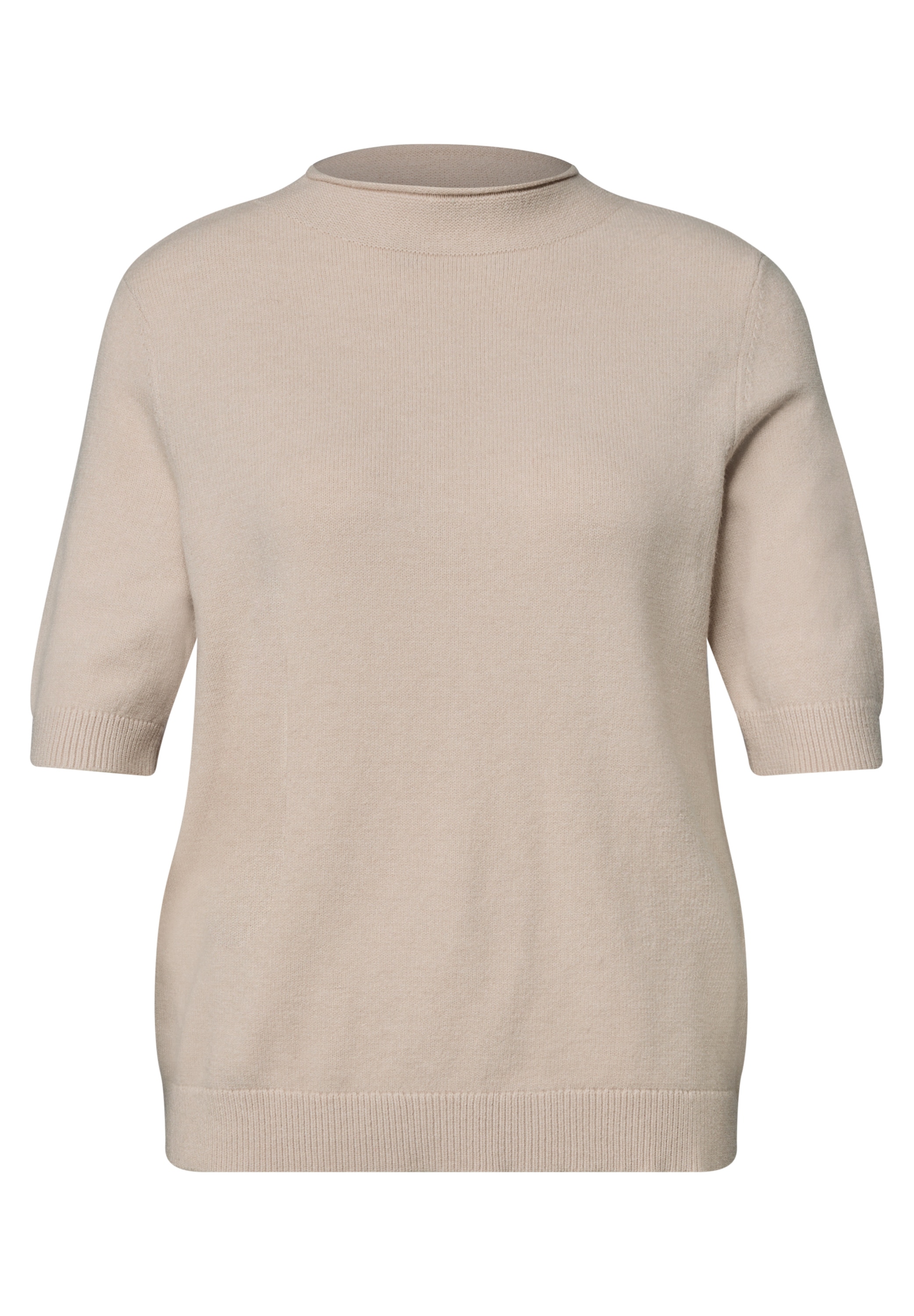 STREET ONE Kurzarmpullover mit Stehkragen