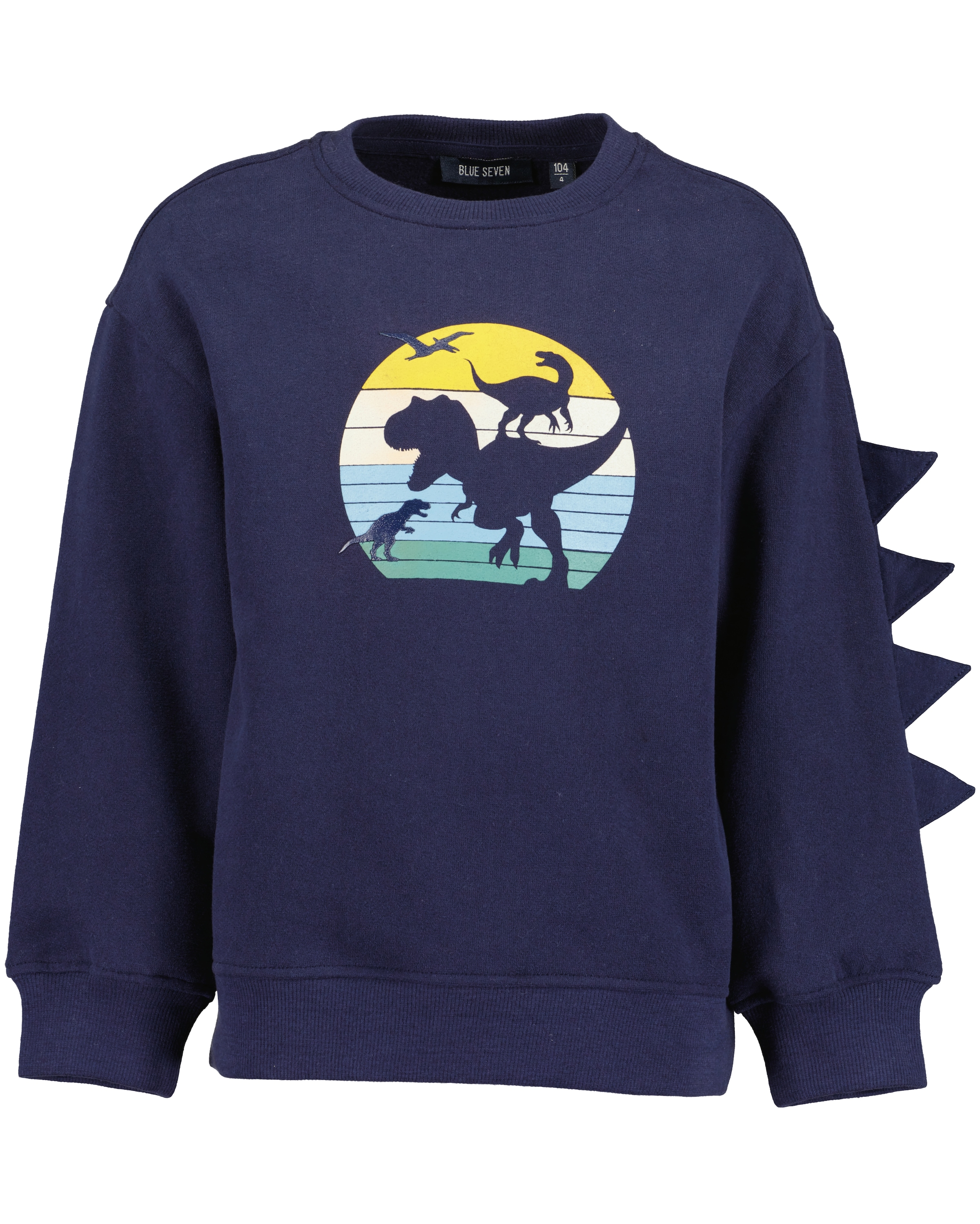 BLUE SEVEN Jungen Sweatshirt, blau, Gr. 128, bedruckt, unifarben, Sweatware, Obermaterial: 100% Baumwolle, Sweatshirts, Baumwolle