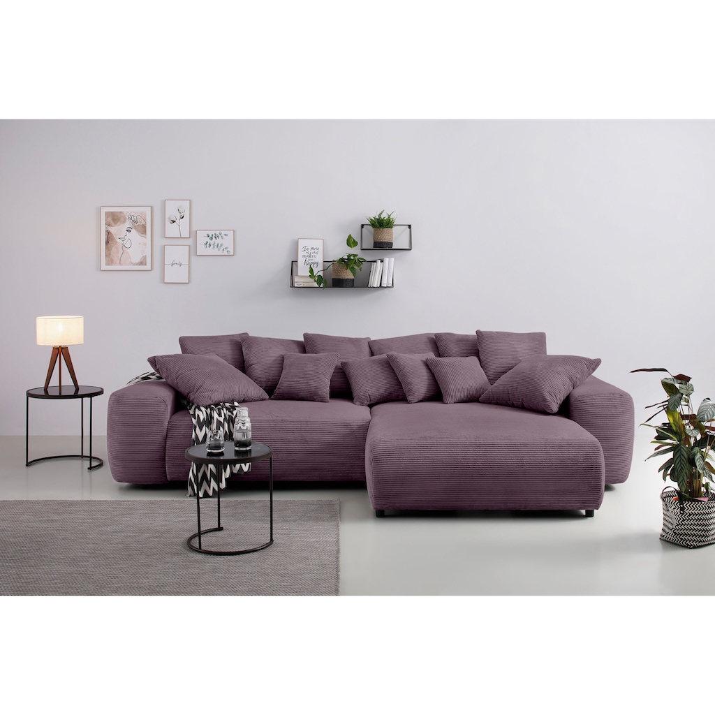 Home affaire Ecksofa Sundance, bei Bettfunktion mit Topper, incl. Zier- und Rückenkissen