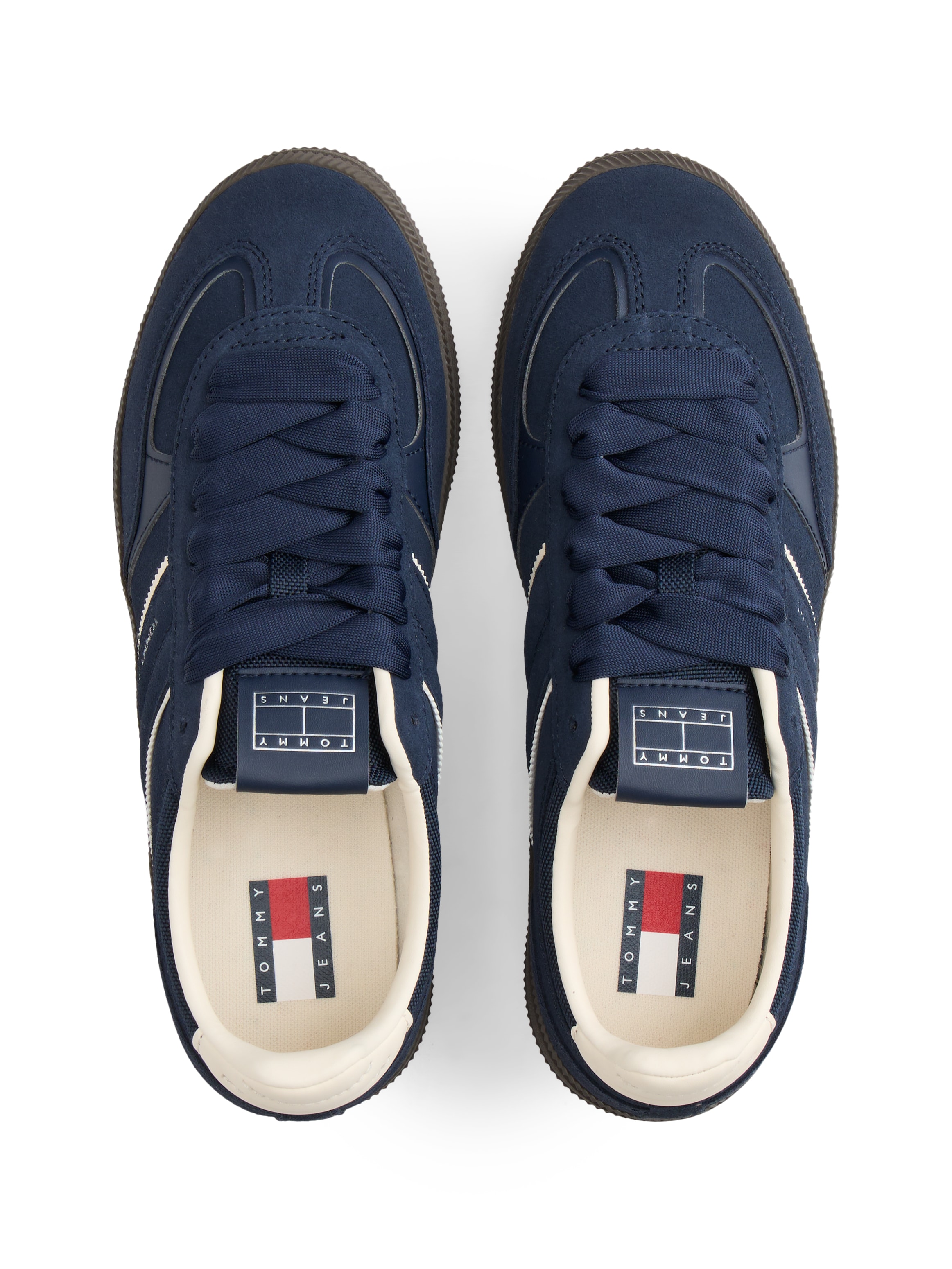 Tommy Jeans Plateausneaker »THE GREENWICH EDGE SUEDE«  Freizeitschuh, Halbschuh, Schnürschuh mit gepolstertem Schaftrand