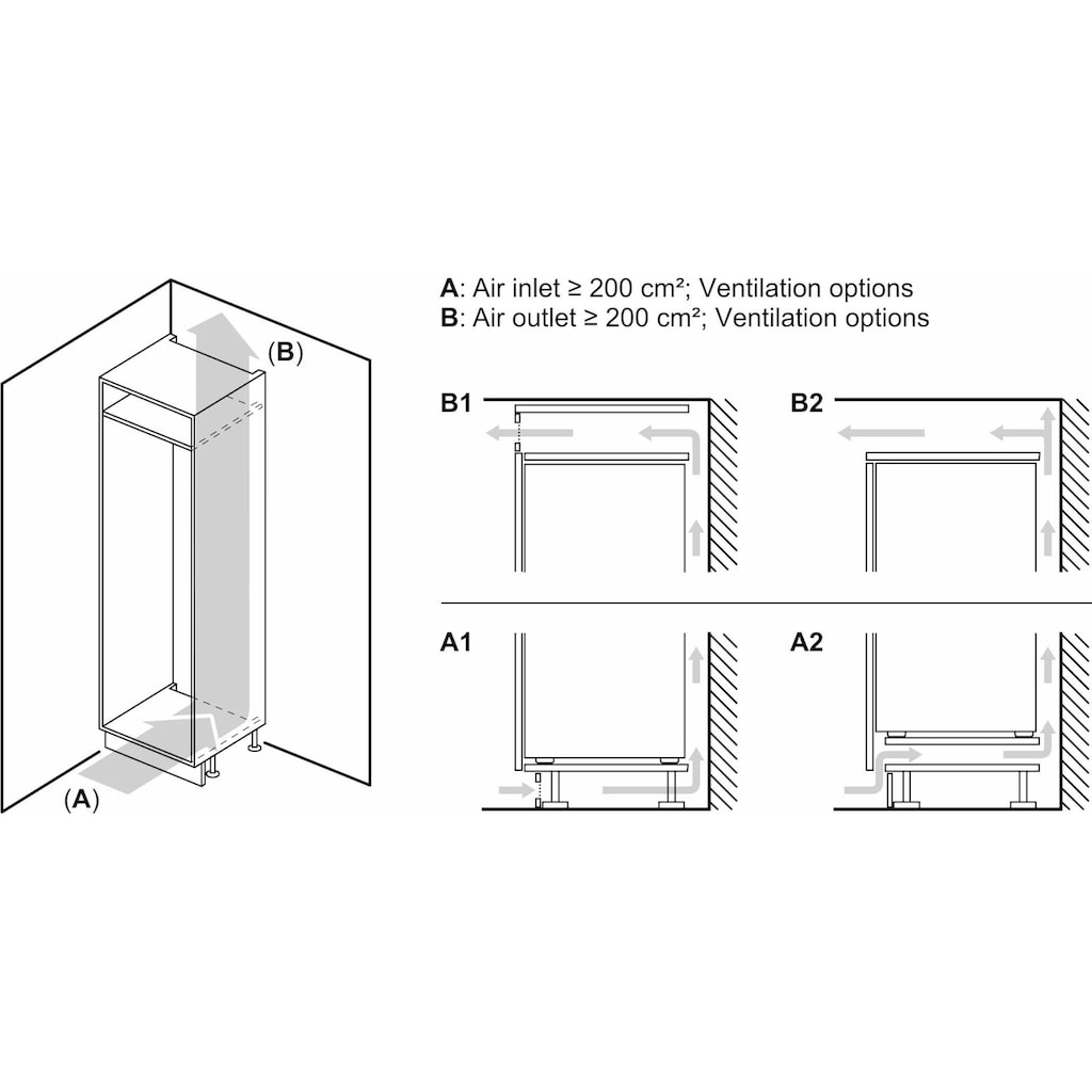 Constructa Einbaukühlgefrierkombination »CK677AFE0«, CK677AFE0, 157,8 cm hoch, 55,8 cm breit