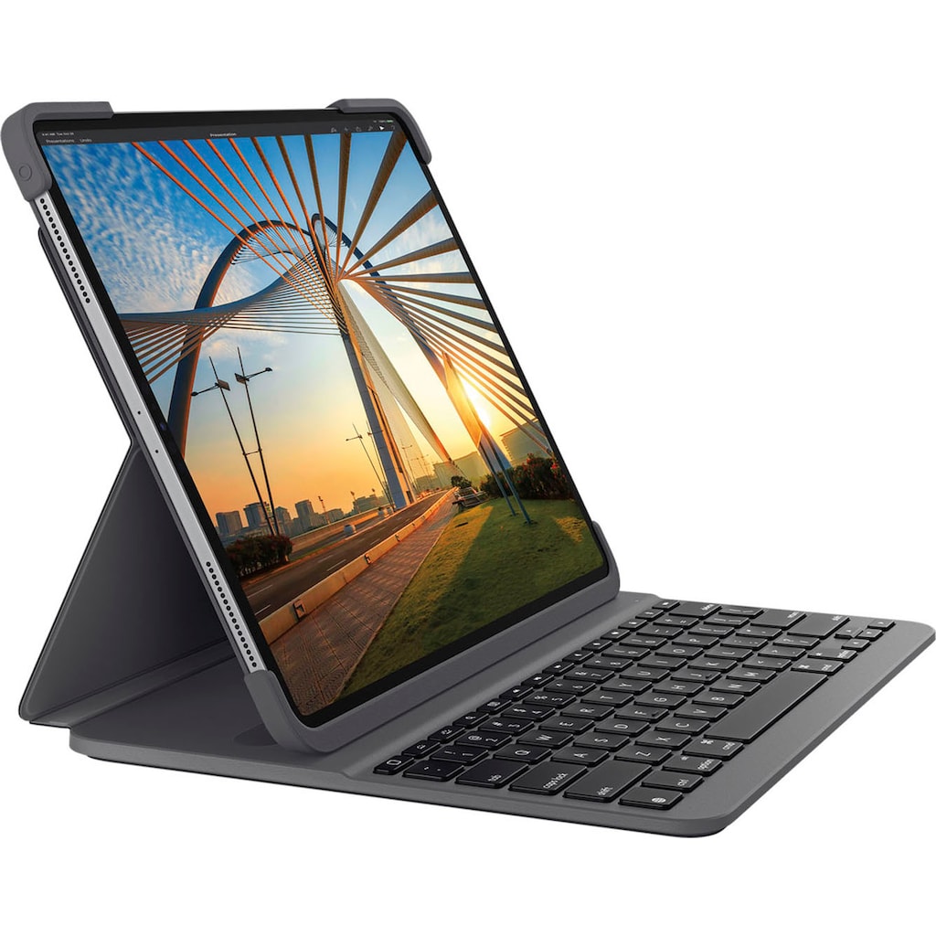 Logitech Apple-Tastatur »Slim Folio Pro for iPad Pro 12.9-inch (3rd and 4th gen)«, (Schutzhülle-Magnetverschluss-iOS Sondertasten)